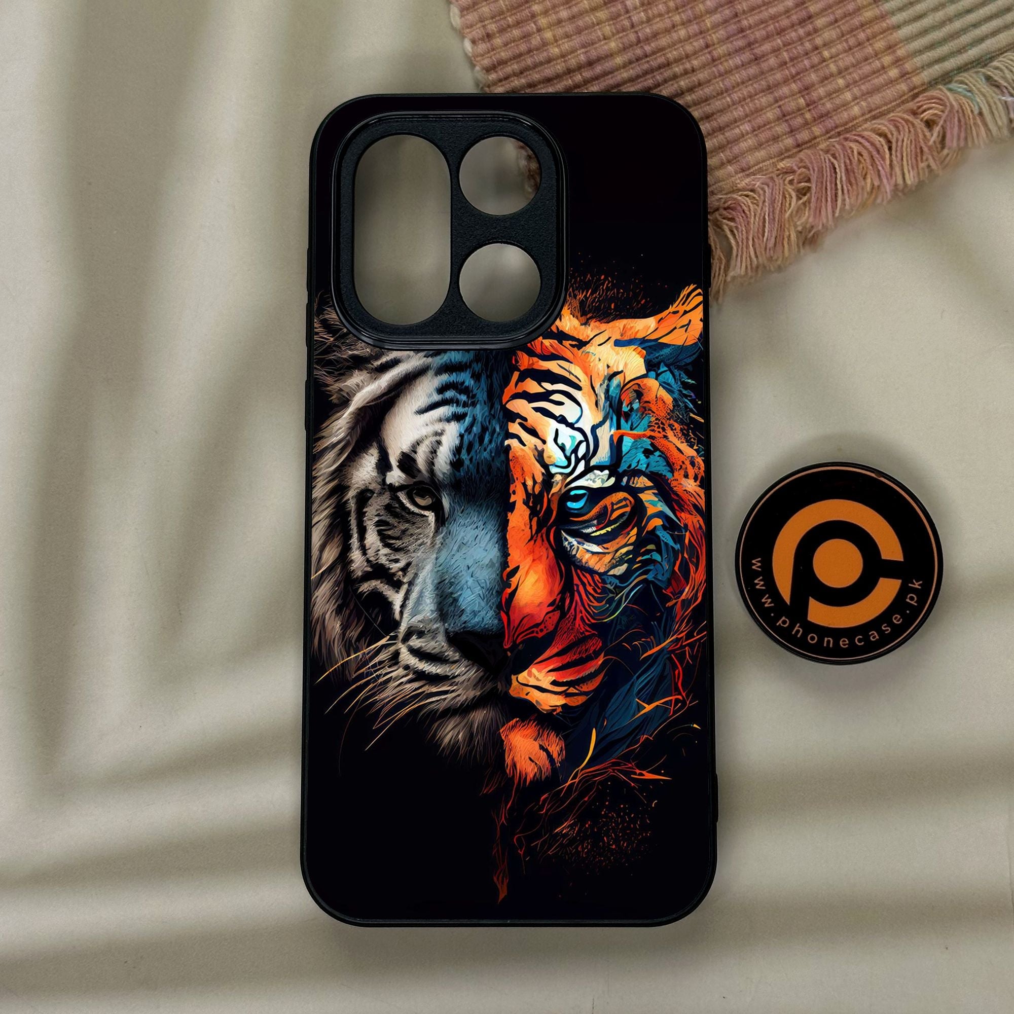OnePlus 15 - Tiger 2.0 Design 1 - Premium Metal Printed Soft Bumper Shock Proof Case