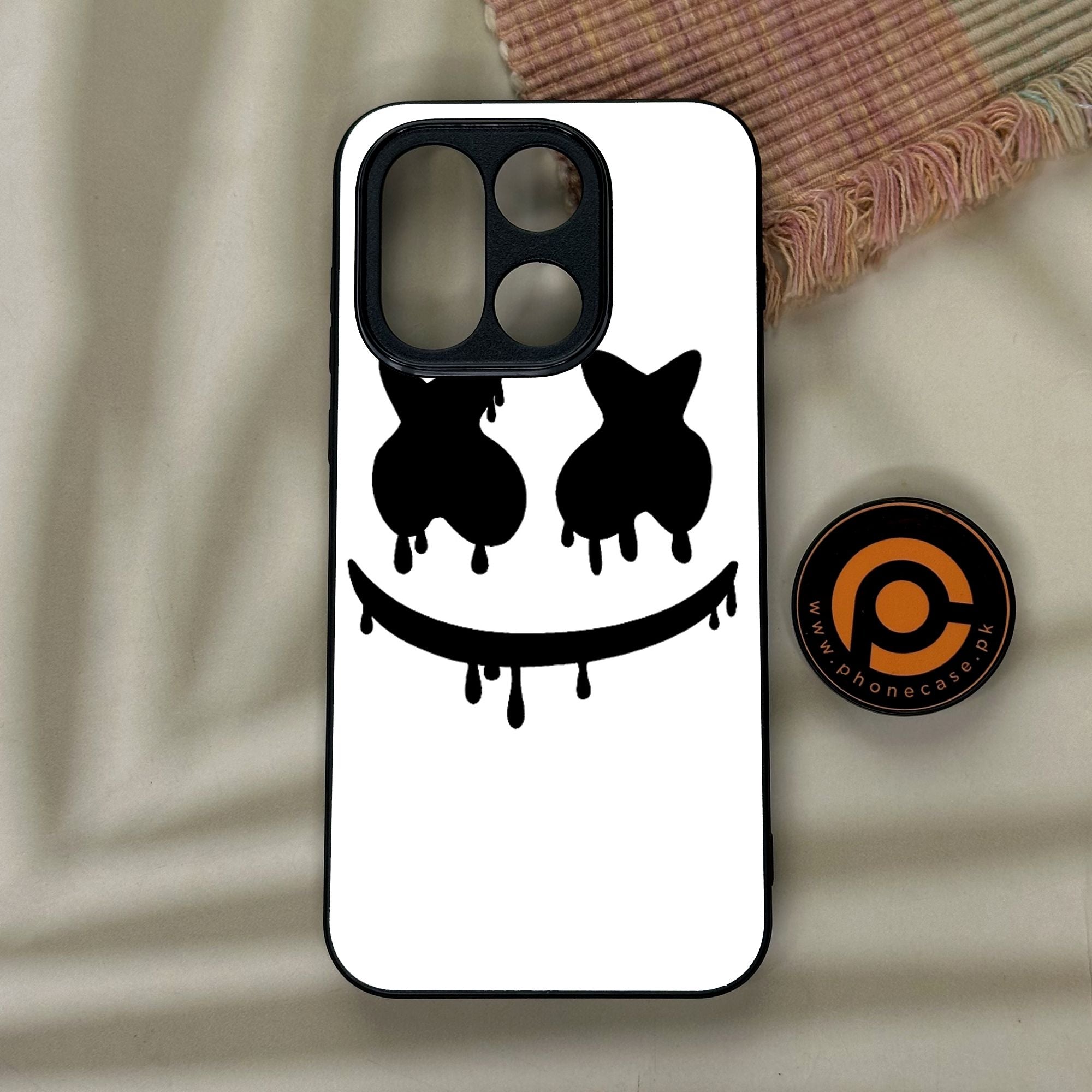 OnePlus 15 - Marshmello Face - Premium Metal Printed Soft Bumper Shock Proof Case