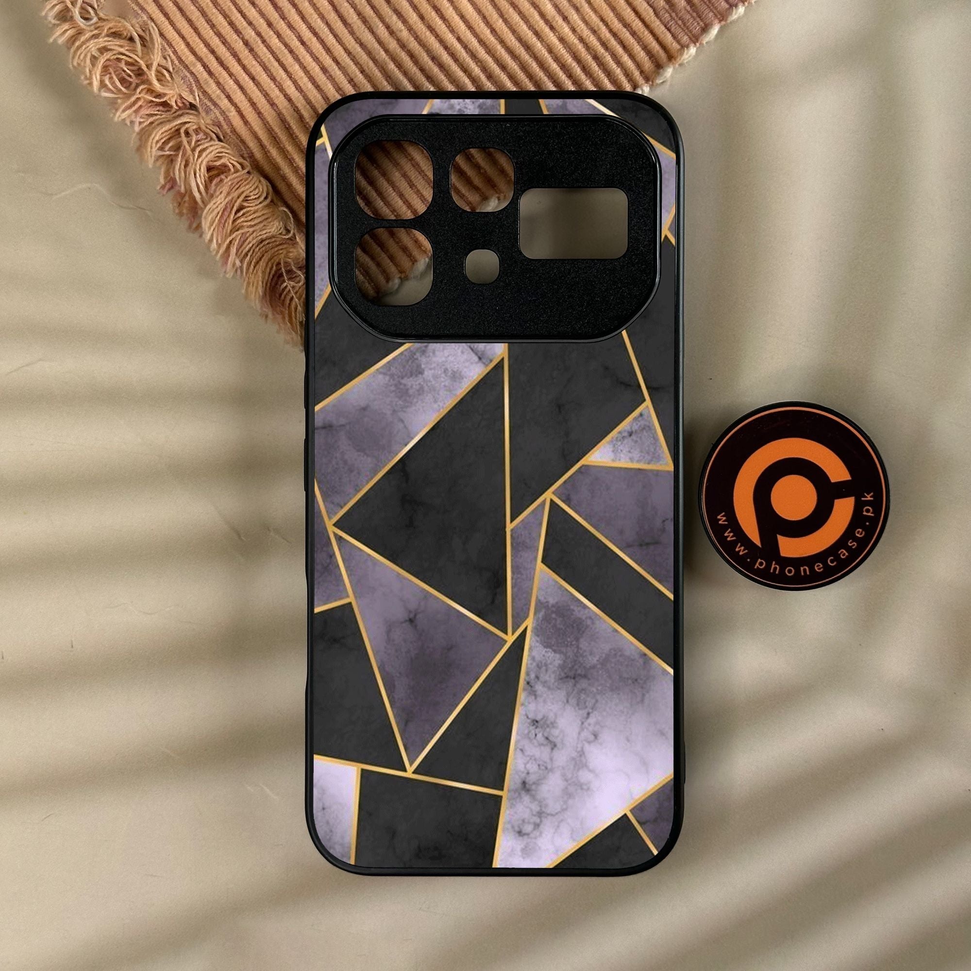 Infinix Note 60 Pro - Geometric Design 8 - Premium Metal Printed Soft Bumper Shock Proof Case