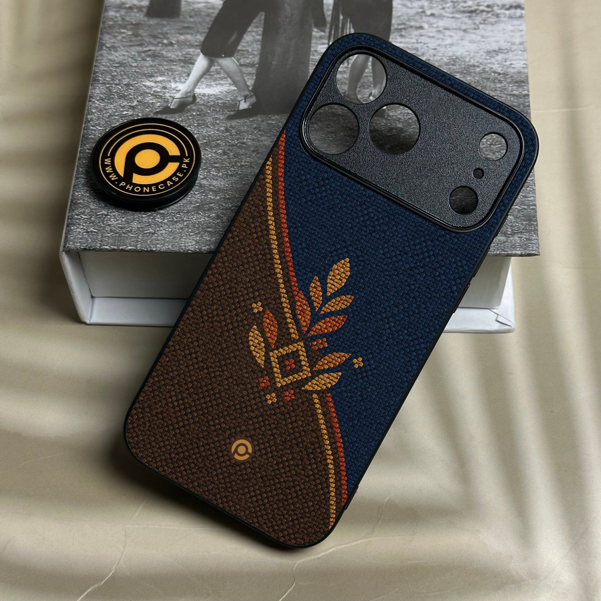 Iphone 18 Pro Max - Classic Weave Design 6 - Premium Metal Printed Soft Bumper Shock Proof Case