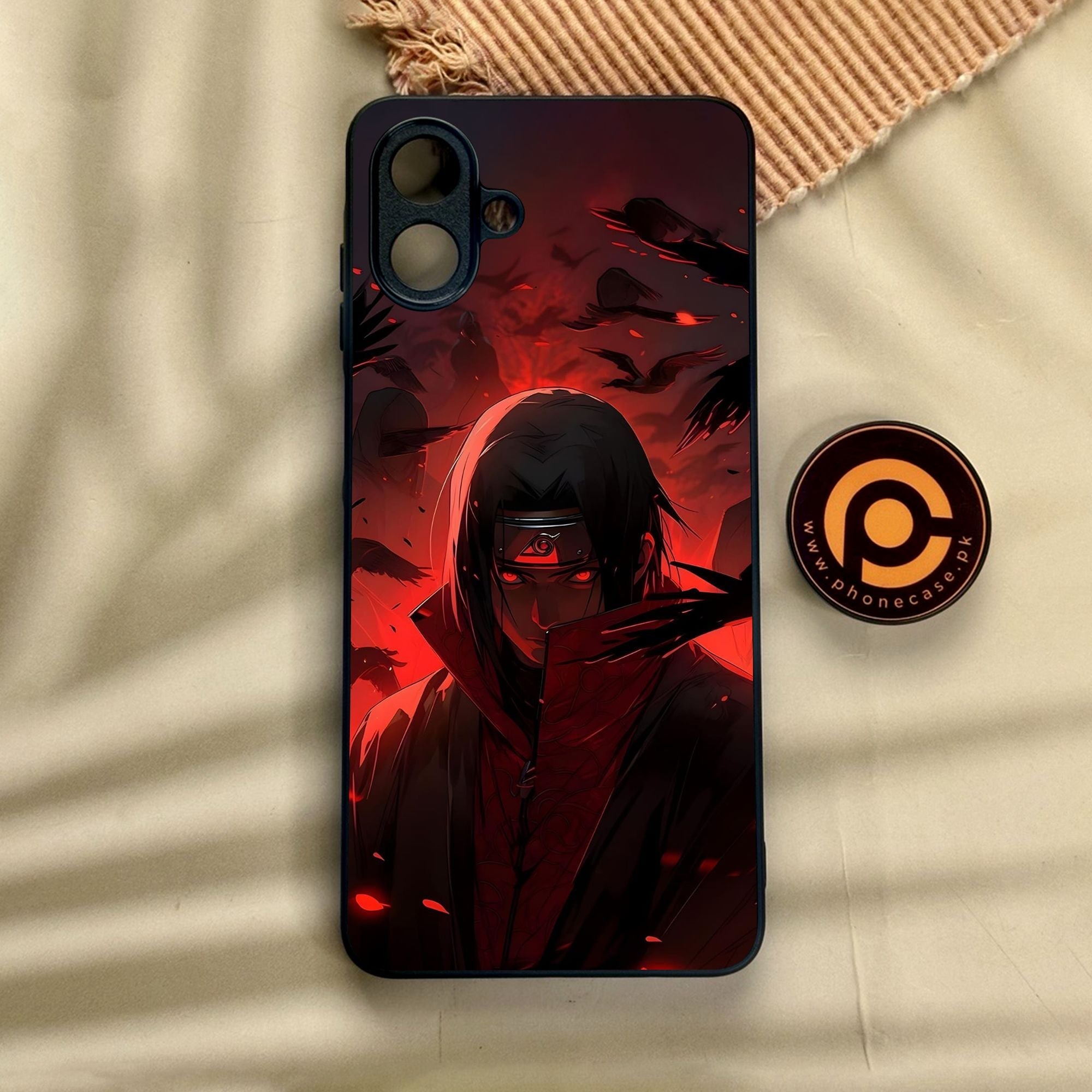 Samsung Galaxy A07 - Red Rings Itachi - Premium Metal Printed Soft Bumper Shock Proof Case CS-49160