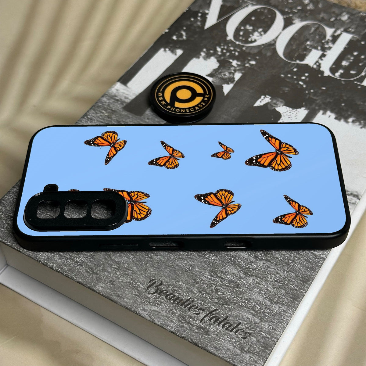 Infinix Hot 70 - Butterflies Design 3 - Premium Metal Printed Soft Bumper Shock Proof Case