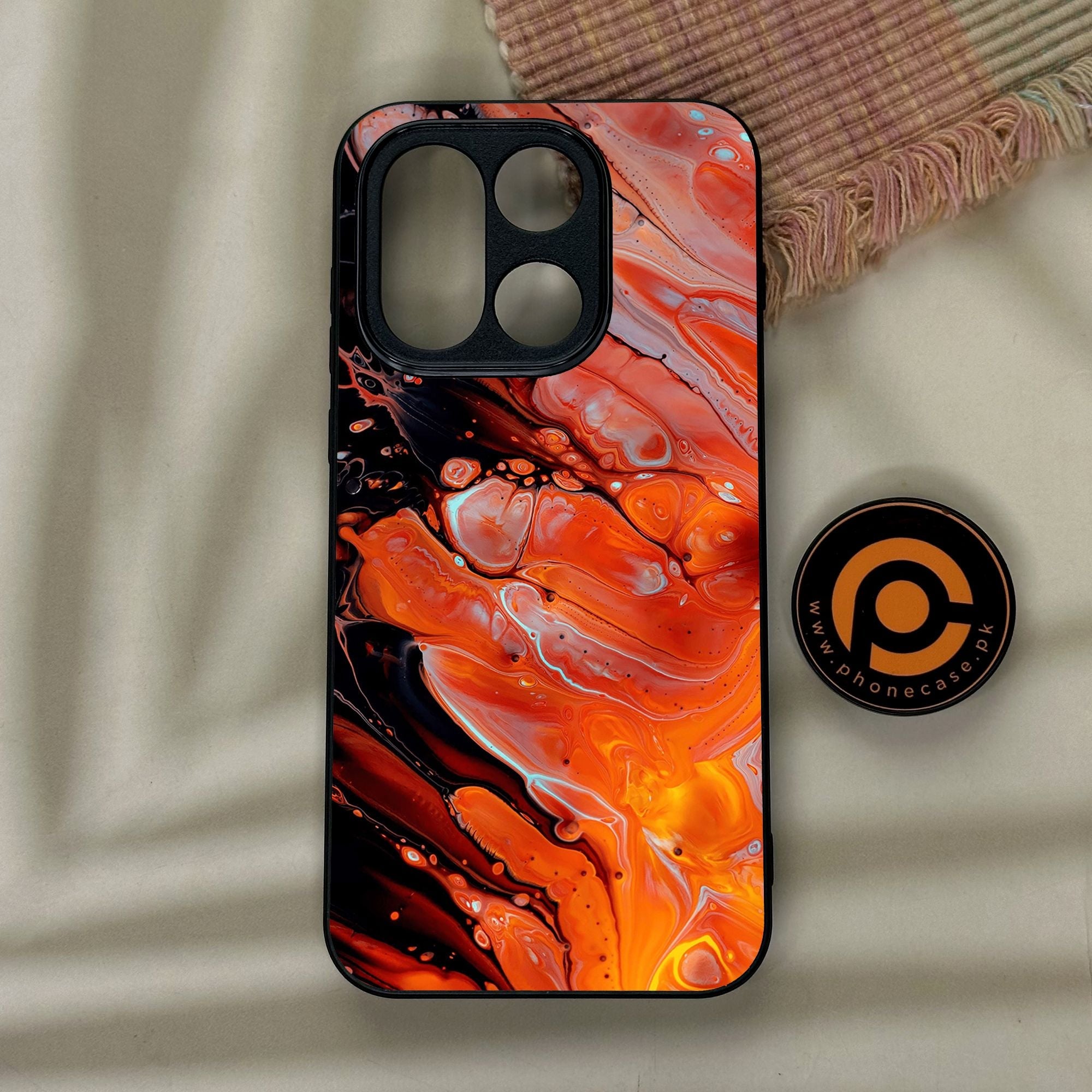 OnePlus 15 - Liquid Marble Design 4 - Premium Metal Printed Soft Bumper Shock Proof Case