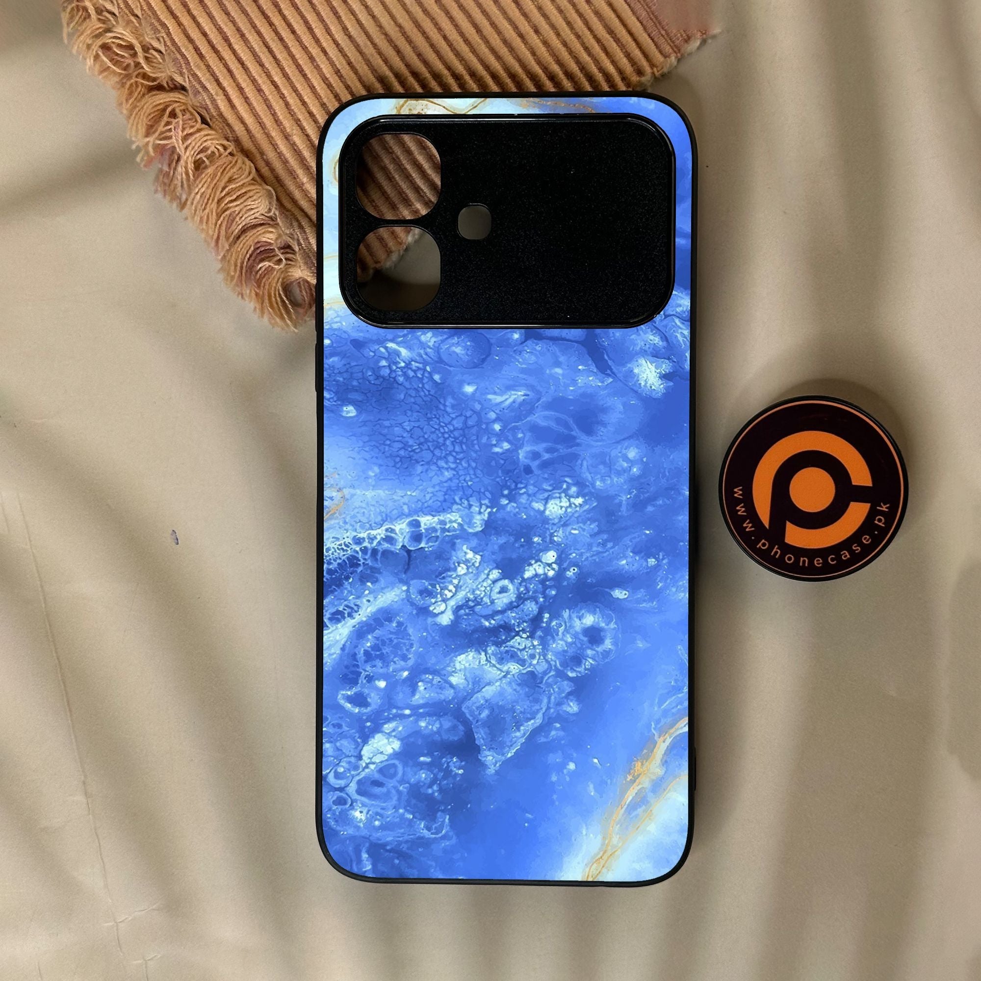 Infinix Smart 20 - Blue 2.0 Design 2 - Premium Metal Printed Soft Bumper Shock Proof Case