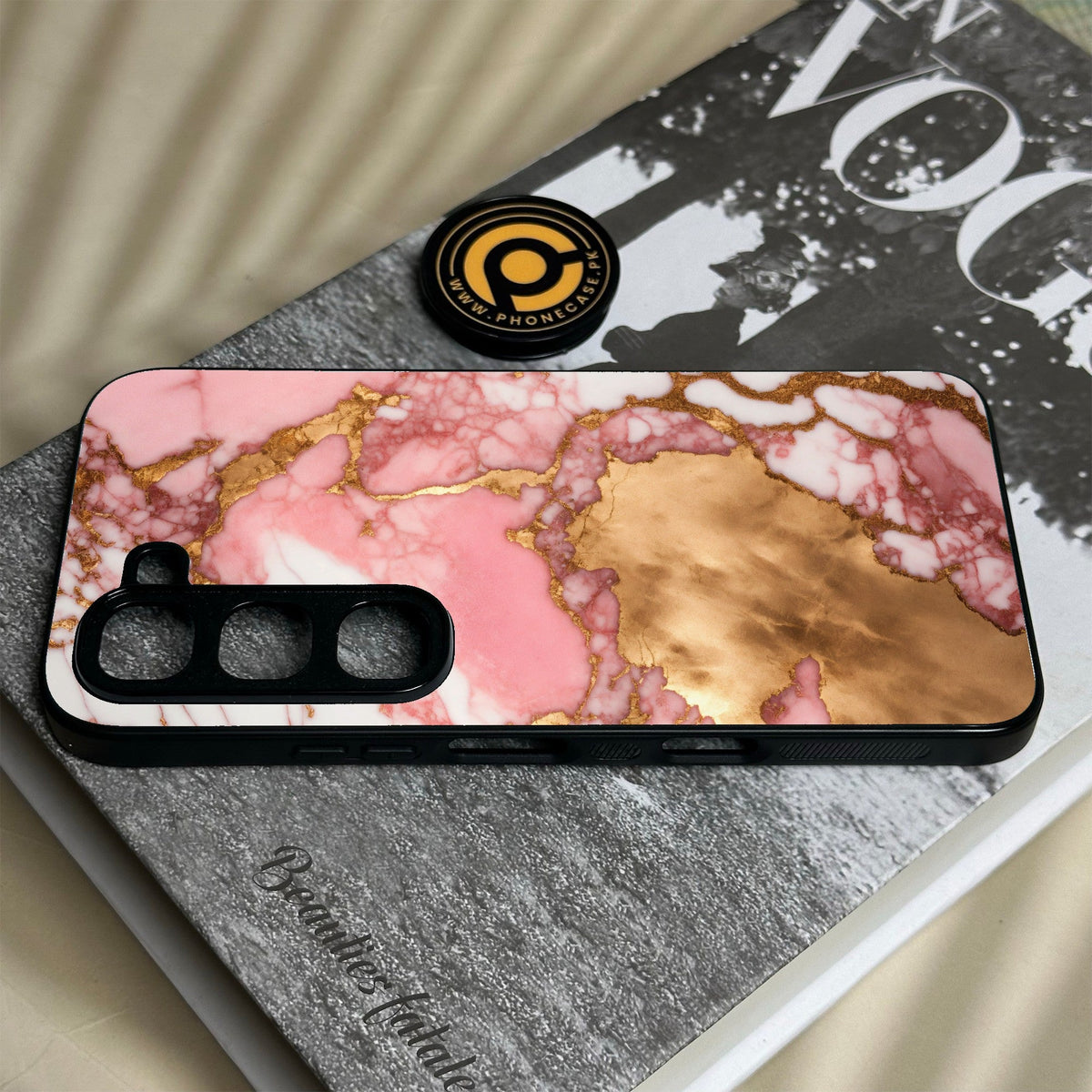 Infinix Hot 70 Pro - Pink Marble 2.0 Design 7 - Premium Metal Printed Soft Bumper Shock Proof Case