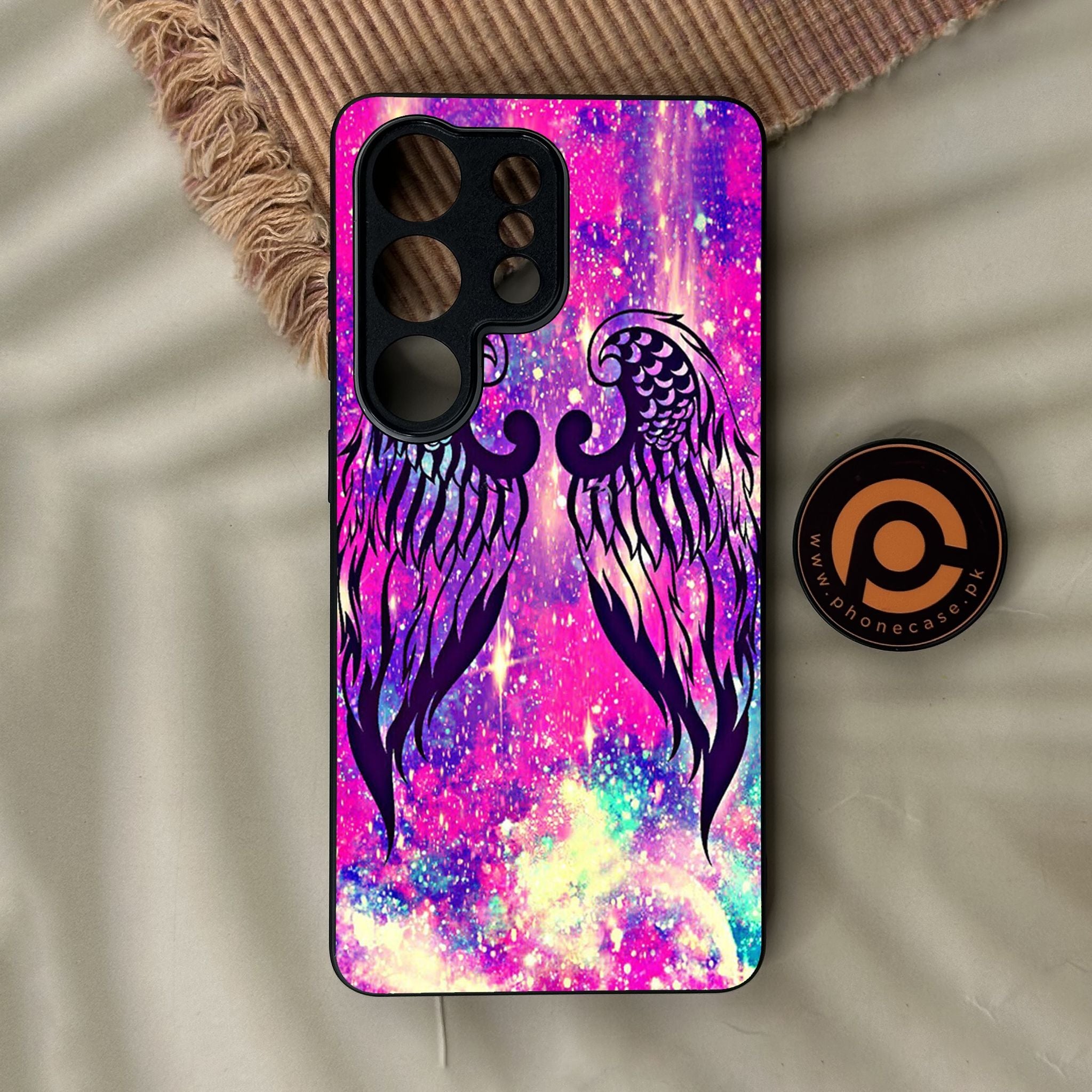 Galaxy S26 Ultra - Angel Wings Design 9 - Premium Metal Printed Soft Bumper Shock Proof Case