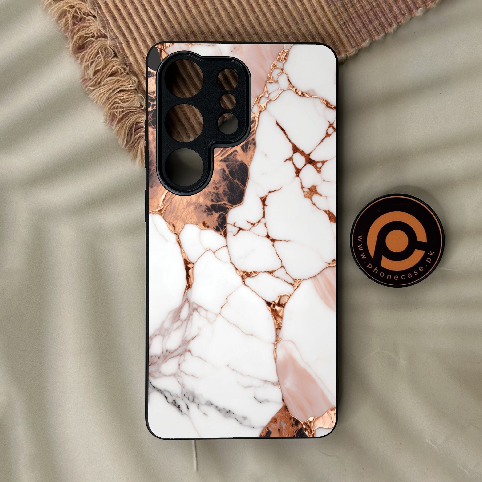 Galaxy S26 Ultra - Liquid Marble Design 5 - Premium Metal Printed Soft Bumper Shock Proof Case