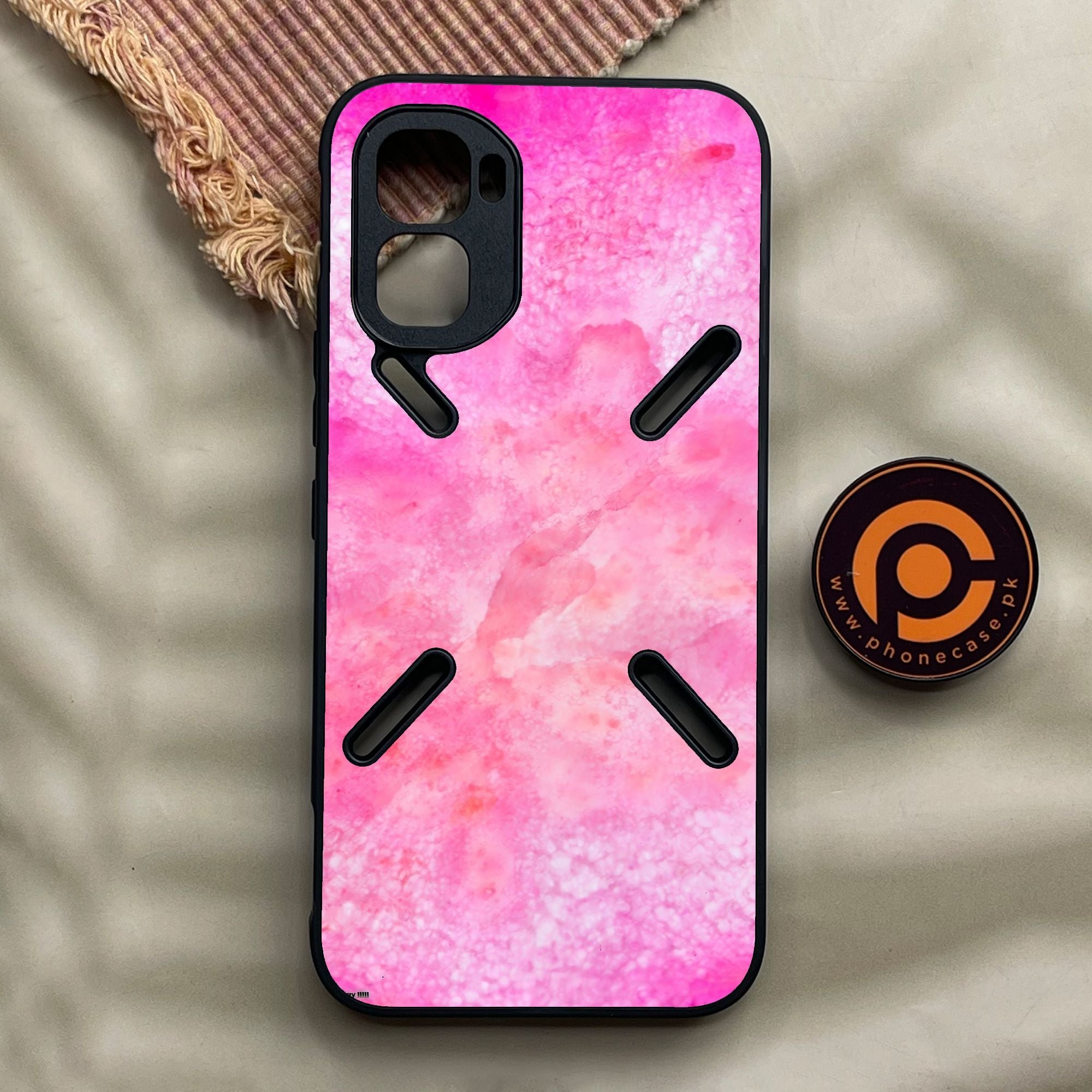 Infinix GT 50 Pro - Pink Marble 2.0 Design 5 - Premium Metal Printed Soft Bumper Shock Proof Case