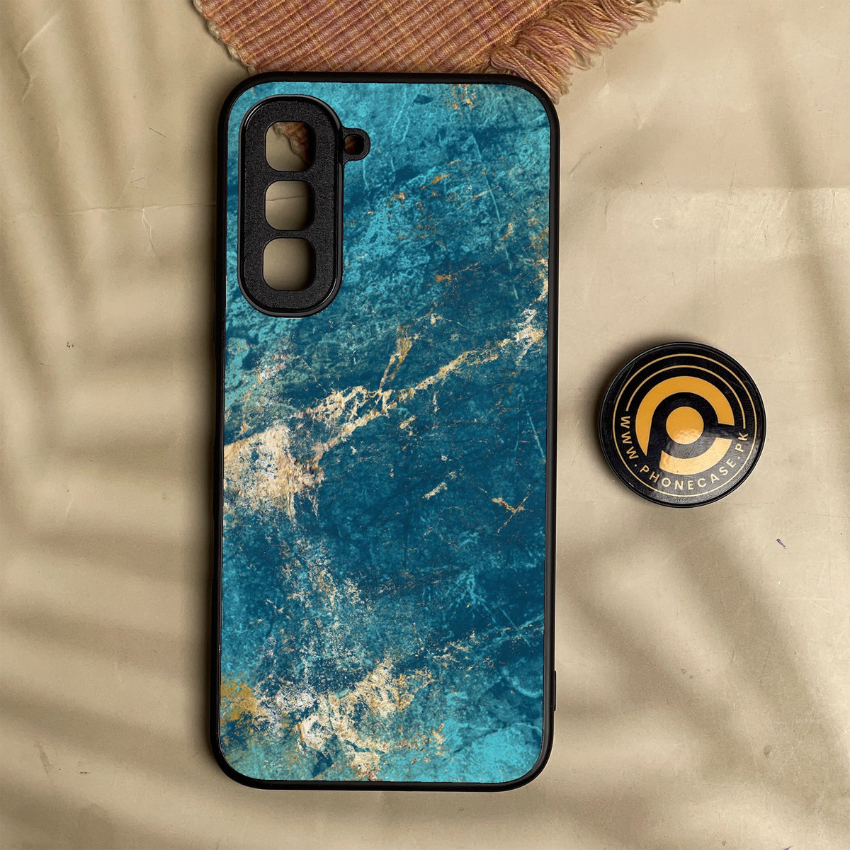 Infinix Hot 70 - Blue 2.0 Design 9 - Premium Metal Printed Soft Bumper Shock Proof Case