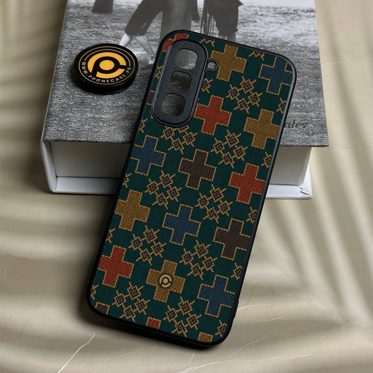 Infinix Hot 70 - Classic Weave Design 8 - Premium Metal Printed Soft Bumper Shock Proof Case