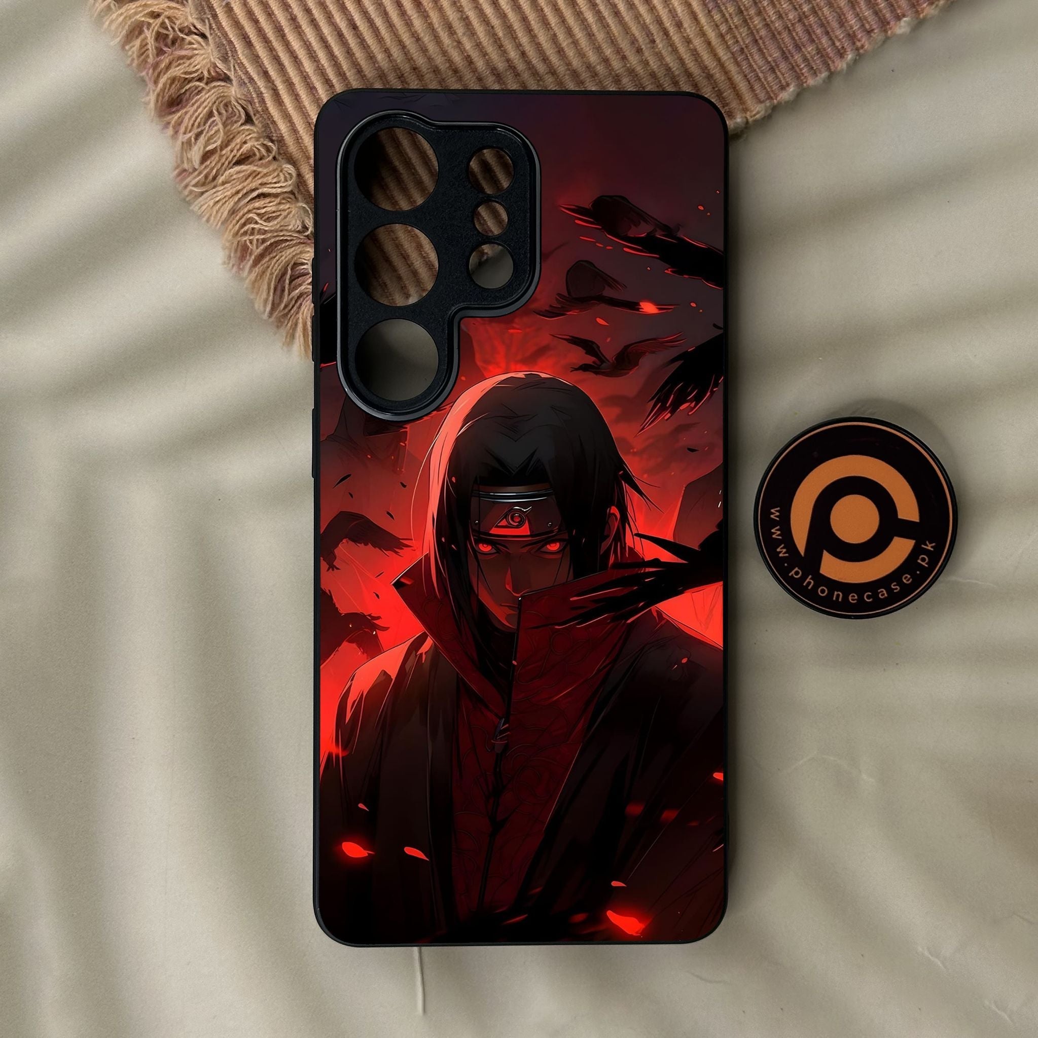 Galaxy S26 Ultra - Red Rings Itachi - Premium Metal Printed Soft Bumper Shock Proof Case