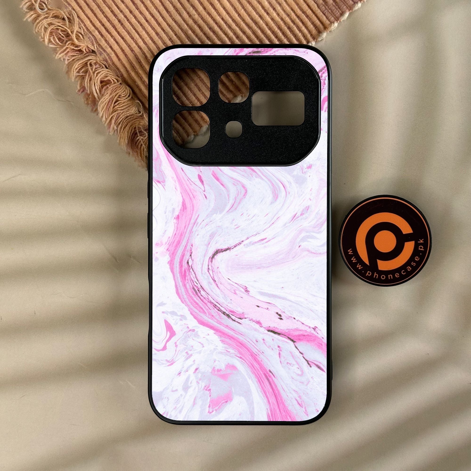 Infinix Note 60 - Pink Design 1 - Premium Metal Printed Soft Bumper Shock Proof Case