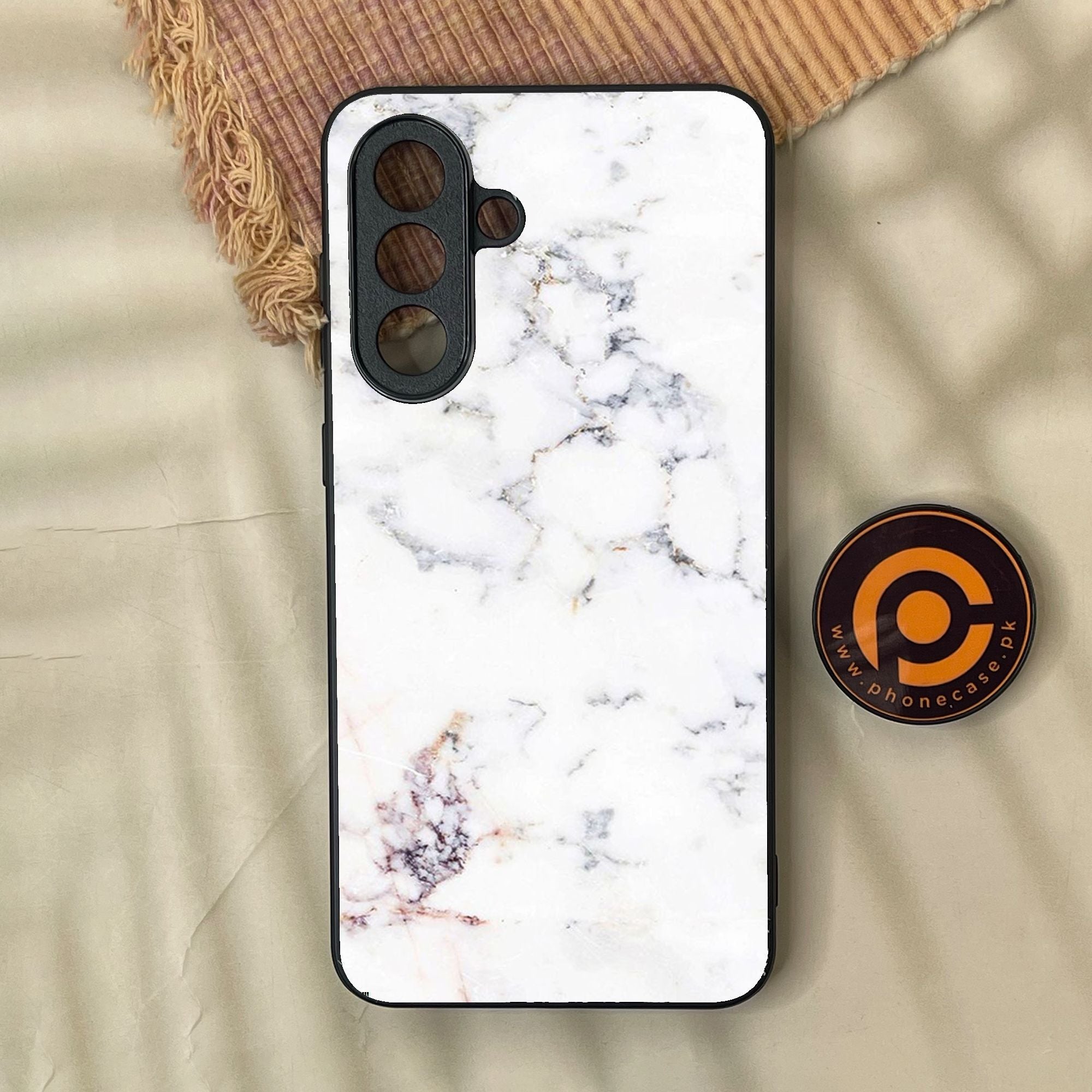 Samsung Galaxy A37 - White Design 3 - Premium Metal Printed Soft Bumper Shock Proof Case