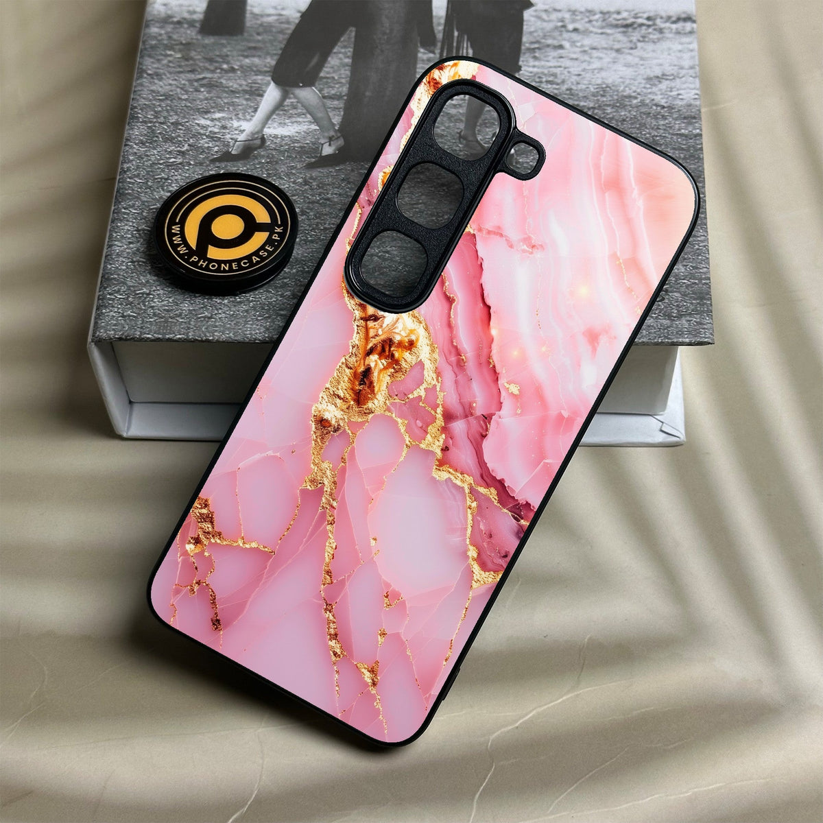 Infinix Hot 70 Pro - Pink Marble 2.0 Design 6 - Premium Metal Printed Soft Bumper Shock Proof Case