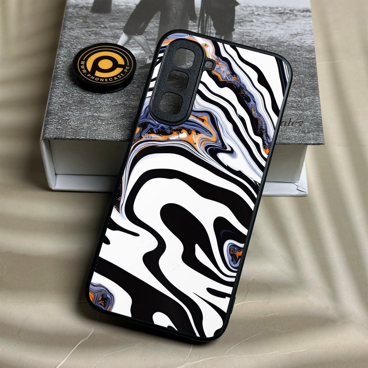Infinix Hot 70 - Liquid Marble Design 10 - Premium Metal Printed Soft Bumper Shock Proof Case