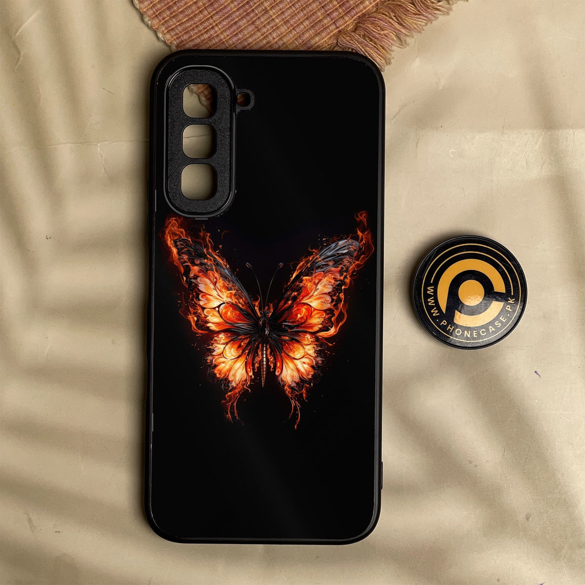 Infinix Hot 70 - Butterflies Design 5 - Premium Metal Printed Soft Bumper Shock Proof Case