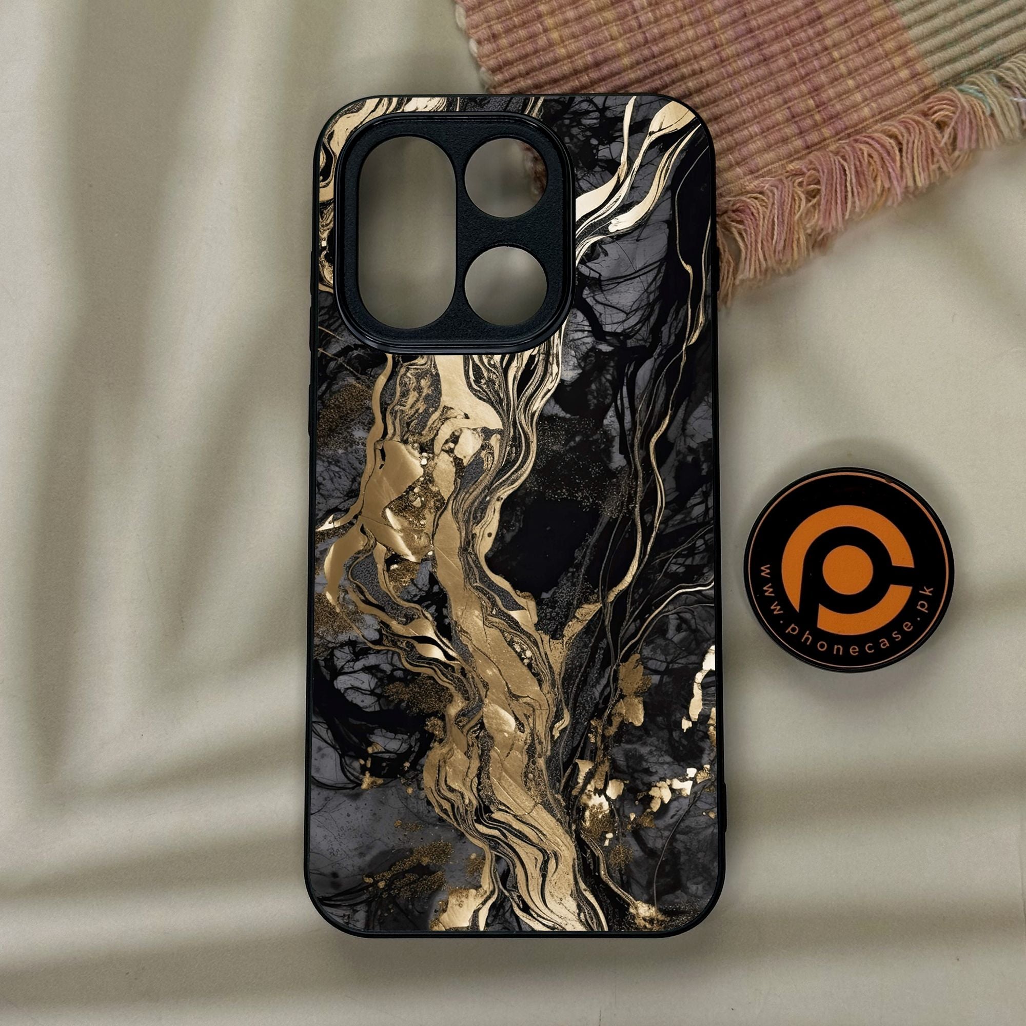 OnePlus 15 - Liquid Marble Design 9 - Premium Metal Printed Soft Bumper Shock Proof Case