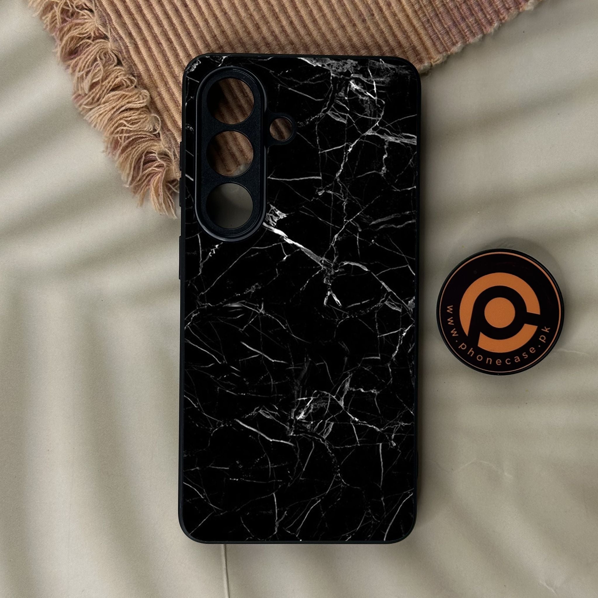 Galaxy S26 - Black Marble Design 1 - Premium Metal Printed Soft Bumper Shock Proof Case