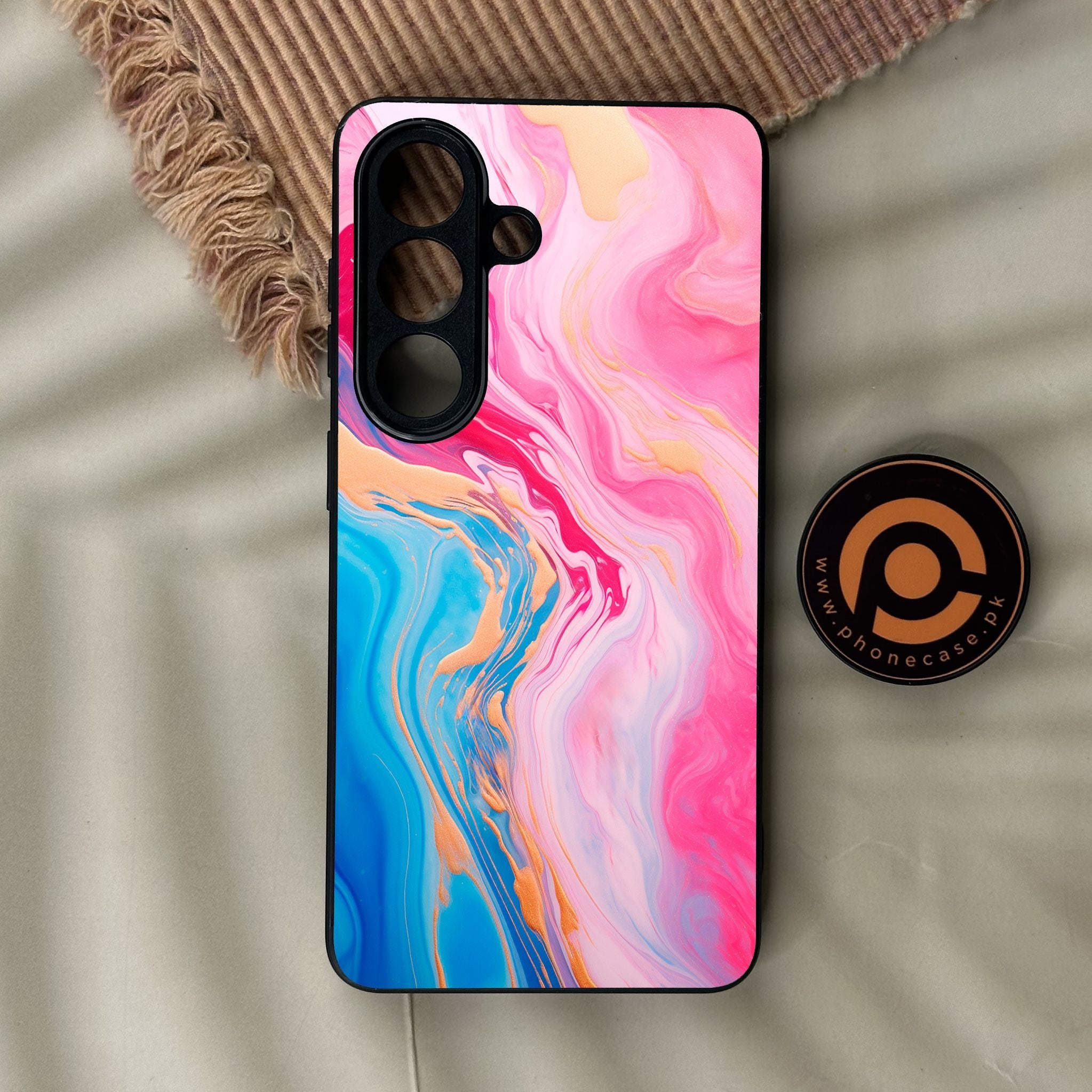 Galaxy S26 - Pink Marble 2.0 Design 3 - Premium Metal Printed Soft Bumper Shock Proof Case