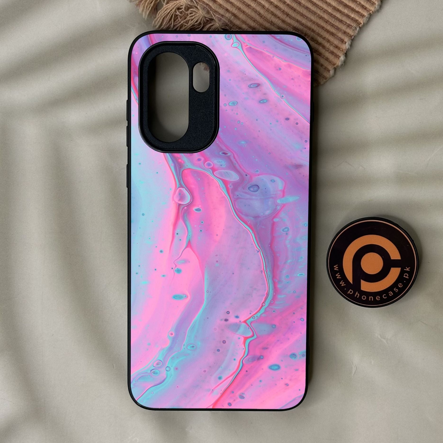 OnePlus 15R - Pink Marble 2.0 Design 1 - Premium Metal Printed Soft Bumper Shock Proof Case