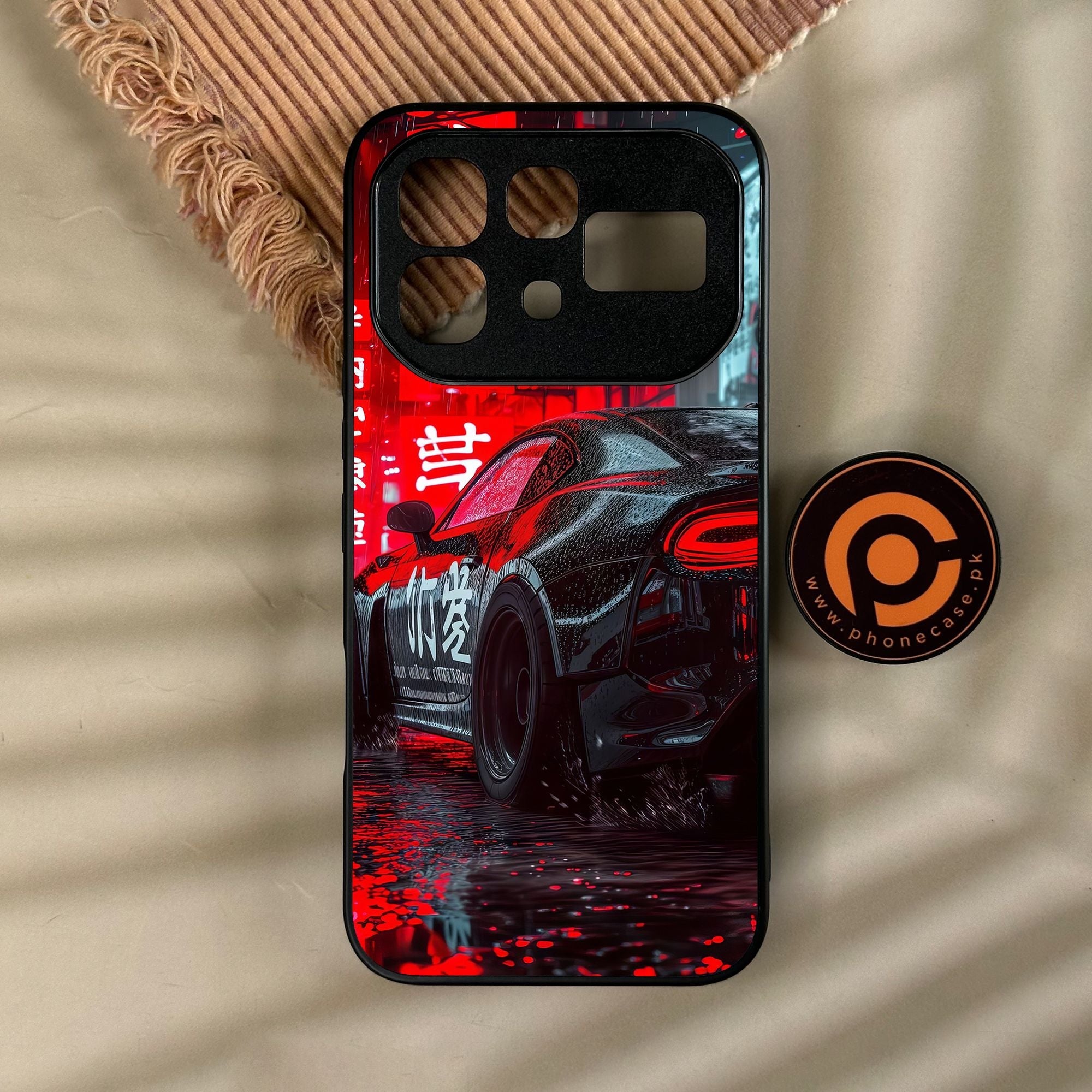 Infinix Note 60 - Tokyo Dark Night Racing Car - Premium Metal Printed Soft Bumper Shock Proof Case