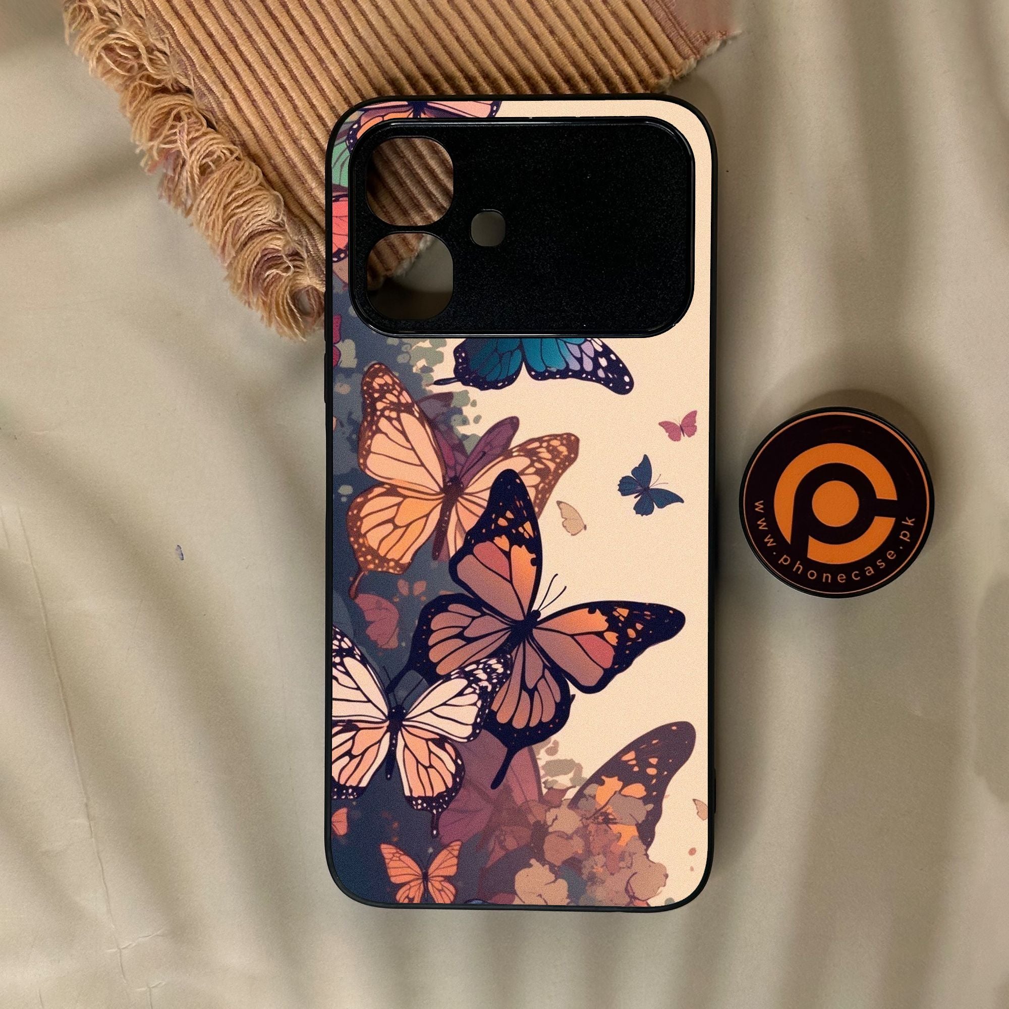 Infinix Smart 20 - Butterflies Design 6 - Premium Metal Printed Soft Bumper Shock Proof Case