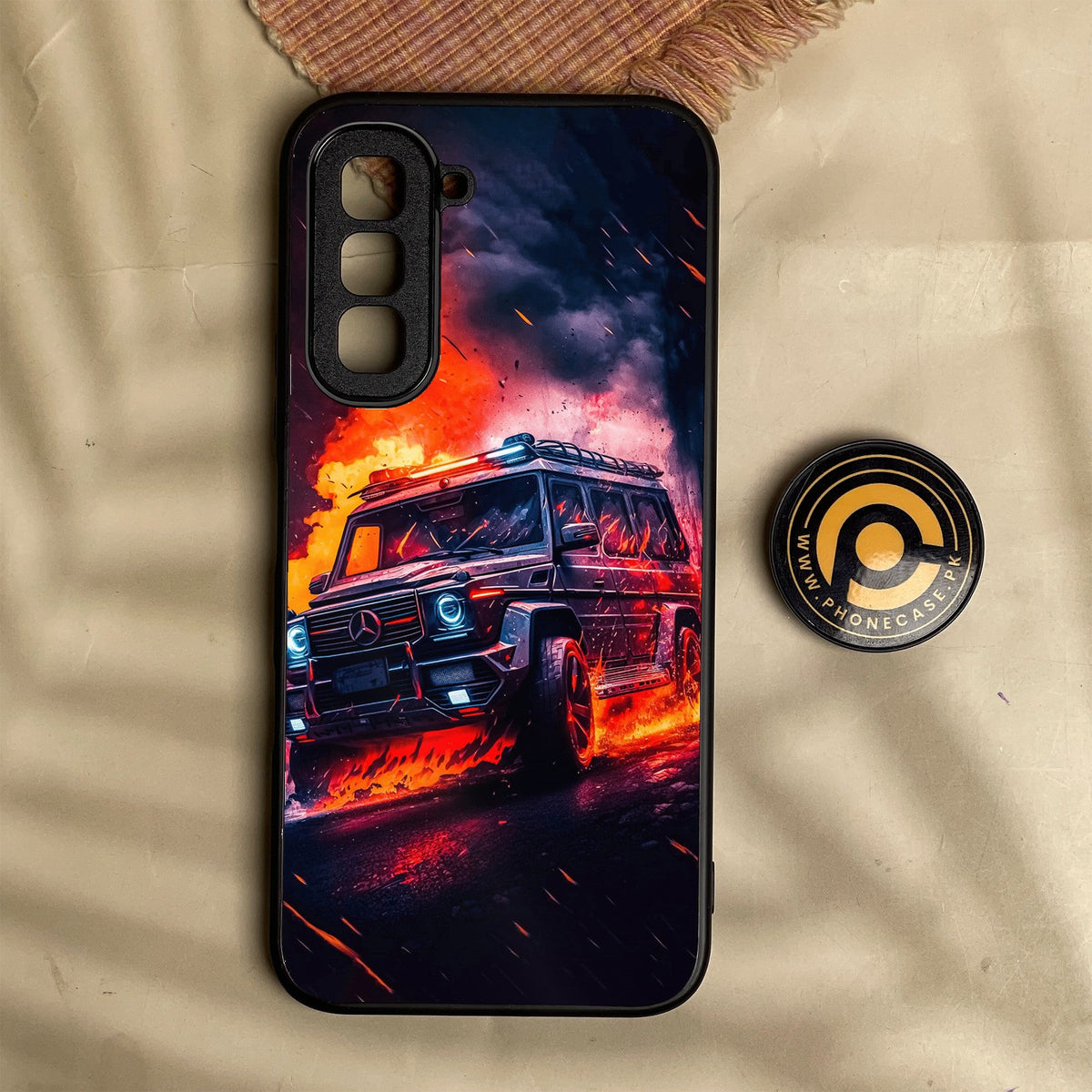 Infinix Hot 70 - Racing Design 2 - Premium Metal Printed Soft Bumper Shock Proof Case