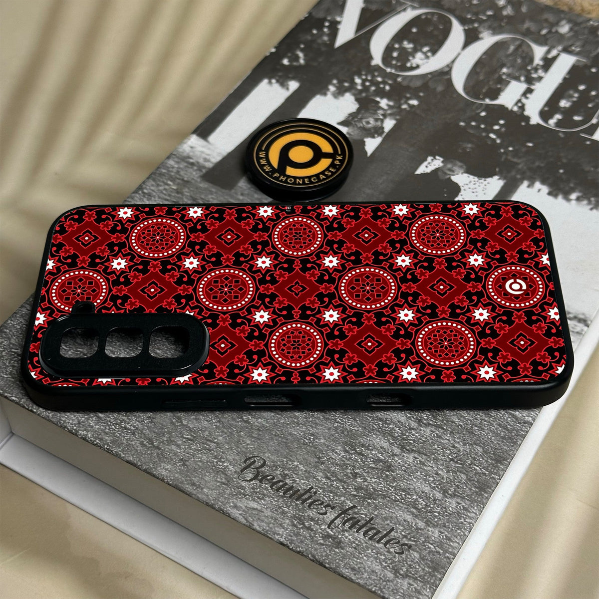Infinix Hot 70 - Ajrak Design 6 - Premium Metal Printed Soft Bumper Shock Proof Case