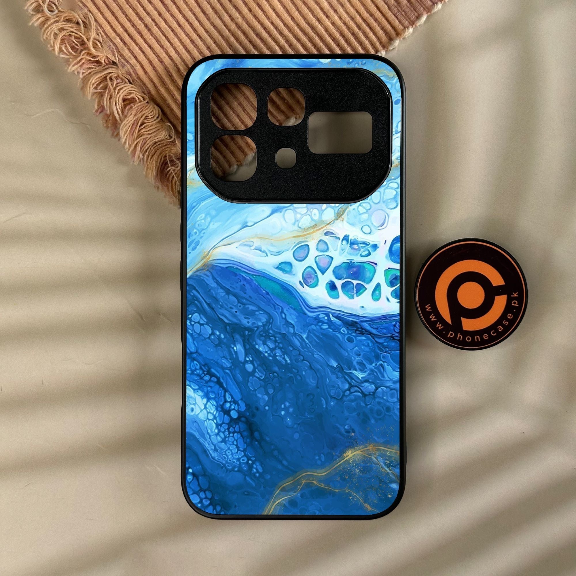 Infinix Note 60 - Blue 2.0 Design 5 - Premium Metal Printed Soft Bumper Shock Proof Case