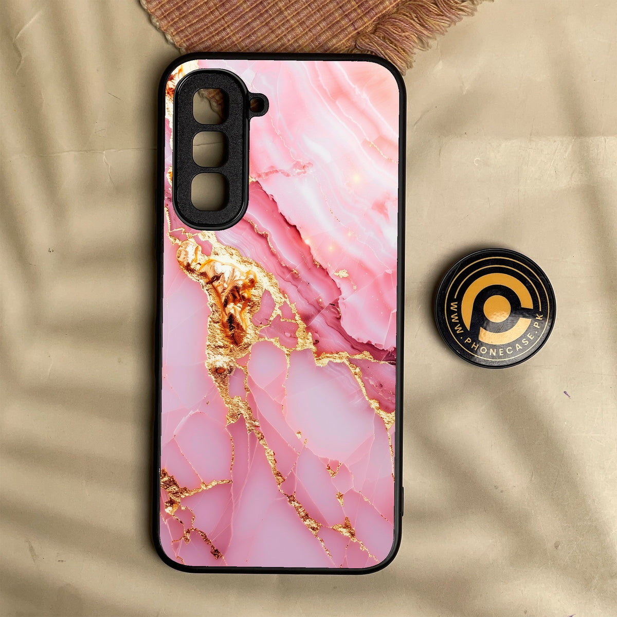Infinix Hot 70 - Pink Marble 2.0 Design 6 - Premium Metal Printed Soft Bumper Shock Proof Case