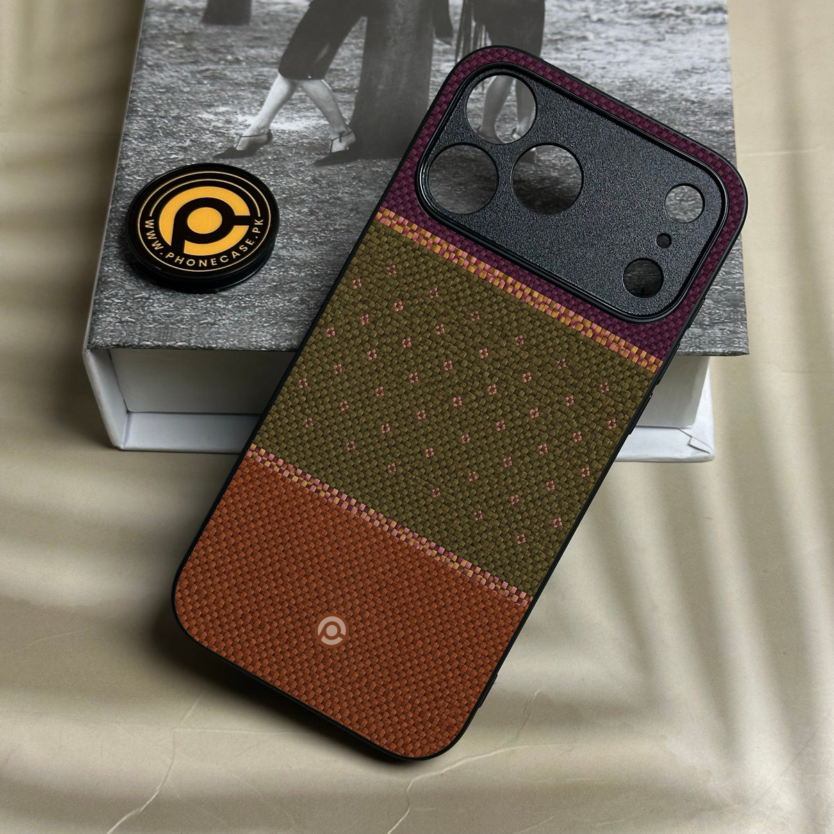 Iphone 18 Pro Max - Classic Weave Design 5 - Premium Metal Printed Soft Bumper Shock Proof Case