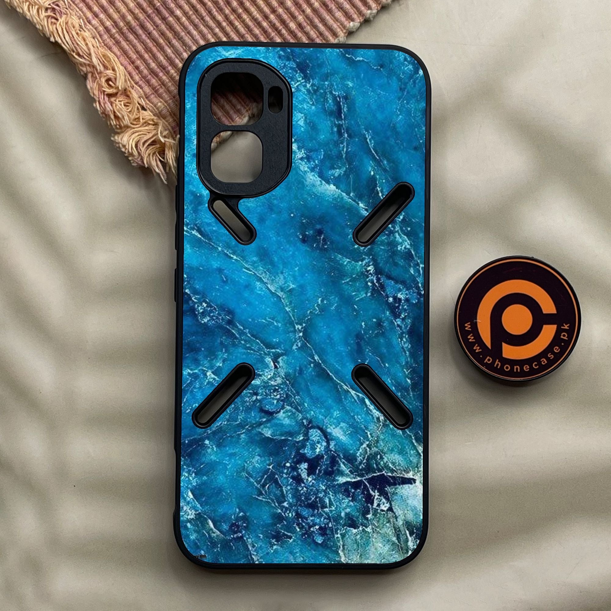 Infinix GT 50 Pro - Blue 2.0 Design 3 - Premium Metal Printed Soft Bumper Shock Proof Case
