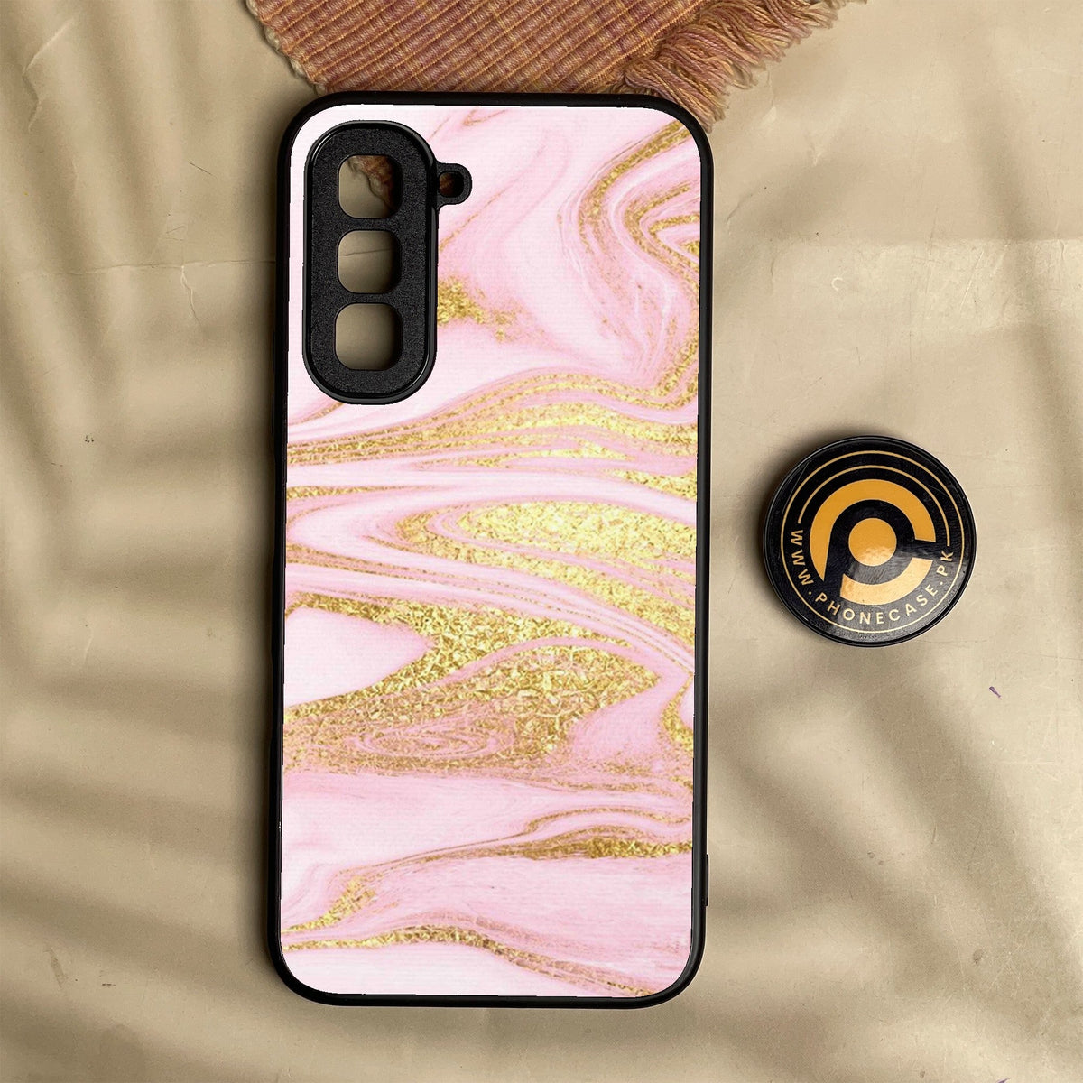 Infinix Hot 70 - Pink Design 10 - Premium Metal Printed Soft Bumper Shock Proof Case
