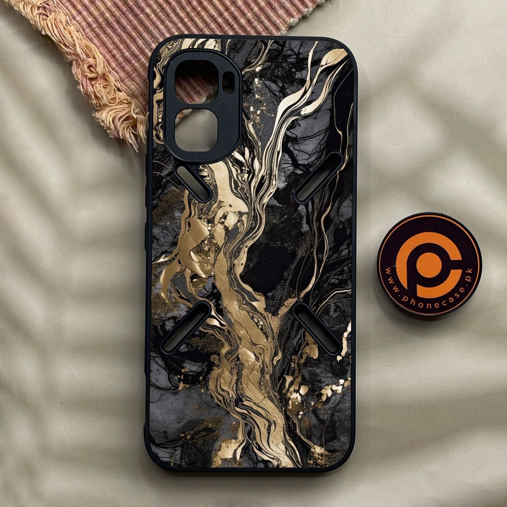 Infinix GT 50 Pro - Liquid Marble Design 9 - Premium Metal Printed Soft Bumper Shock Proof Case