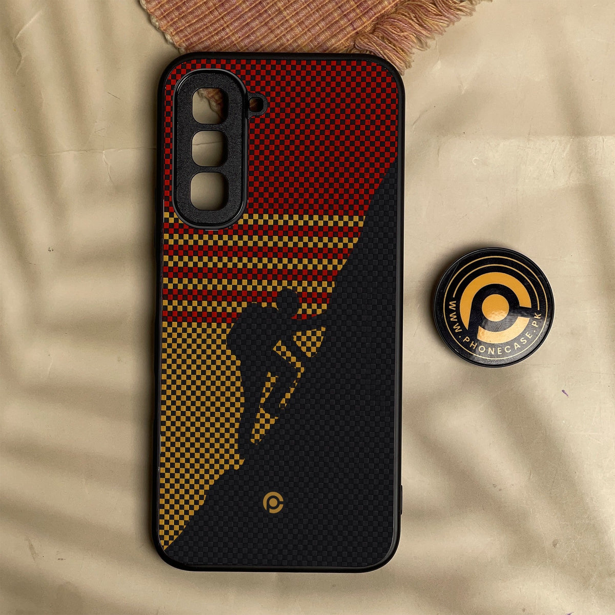 Infinix Hot 70 - Classic Weave Design 2 - Premium Metal Printed Soft Bumper Shock Proof Case