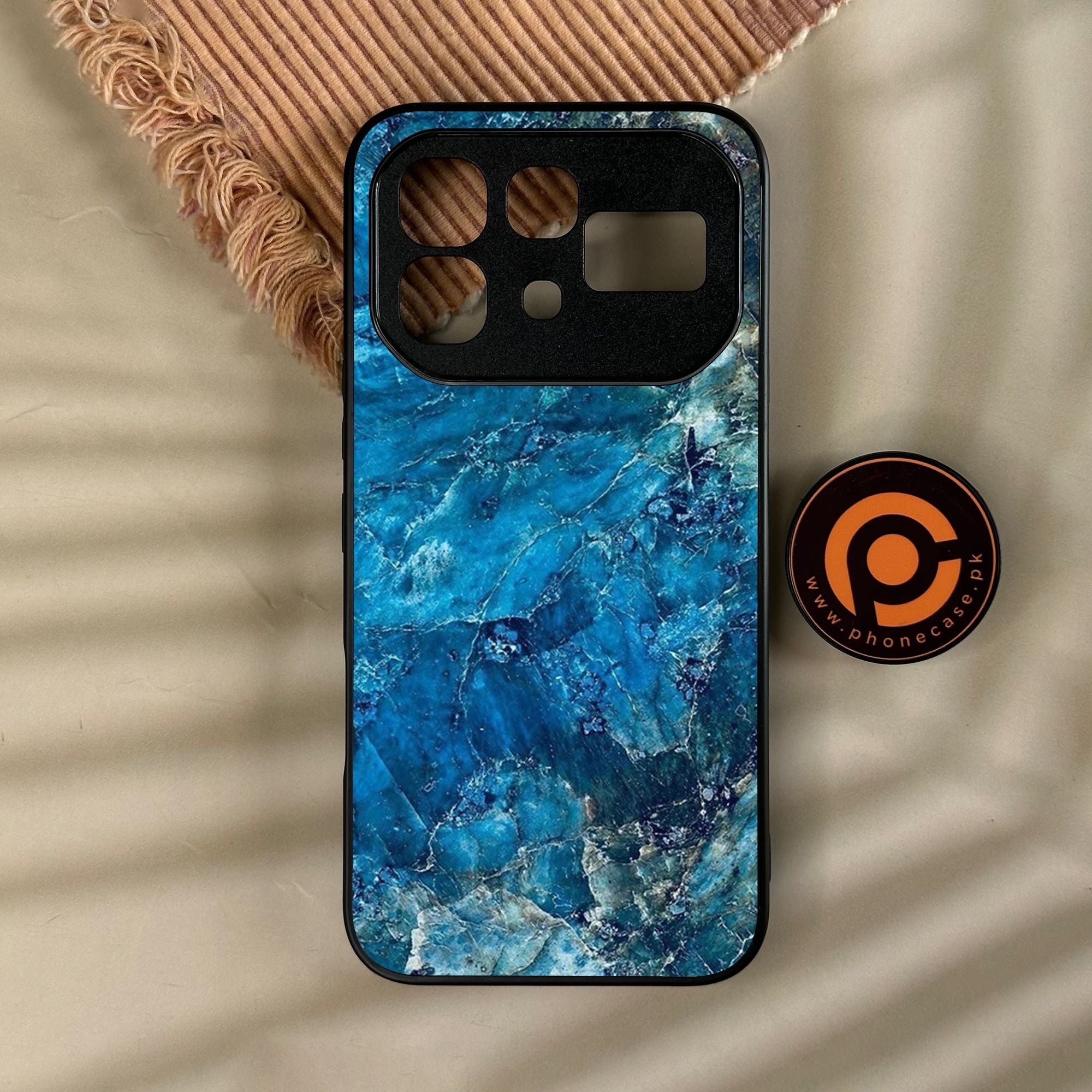 Infinix Note 60 - Blue Marble Design 10 - Premium Metal Printed Soft Bumper Shock Proof Case