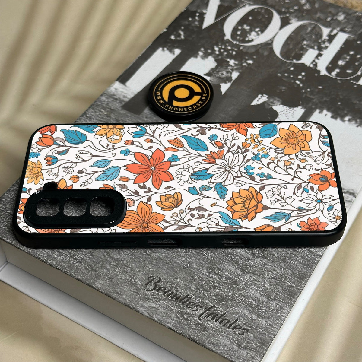 Infinix Hot 70 - Floral Series Design 9 - Premium Metal Printed Soft Bumper Shock Proof Case
