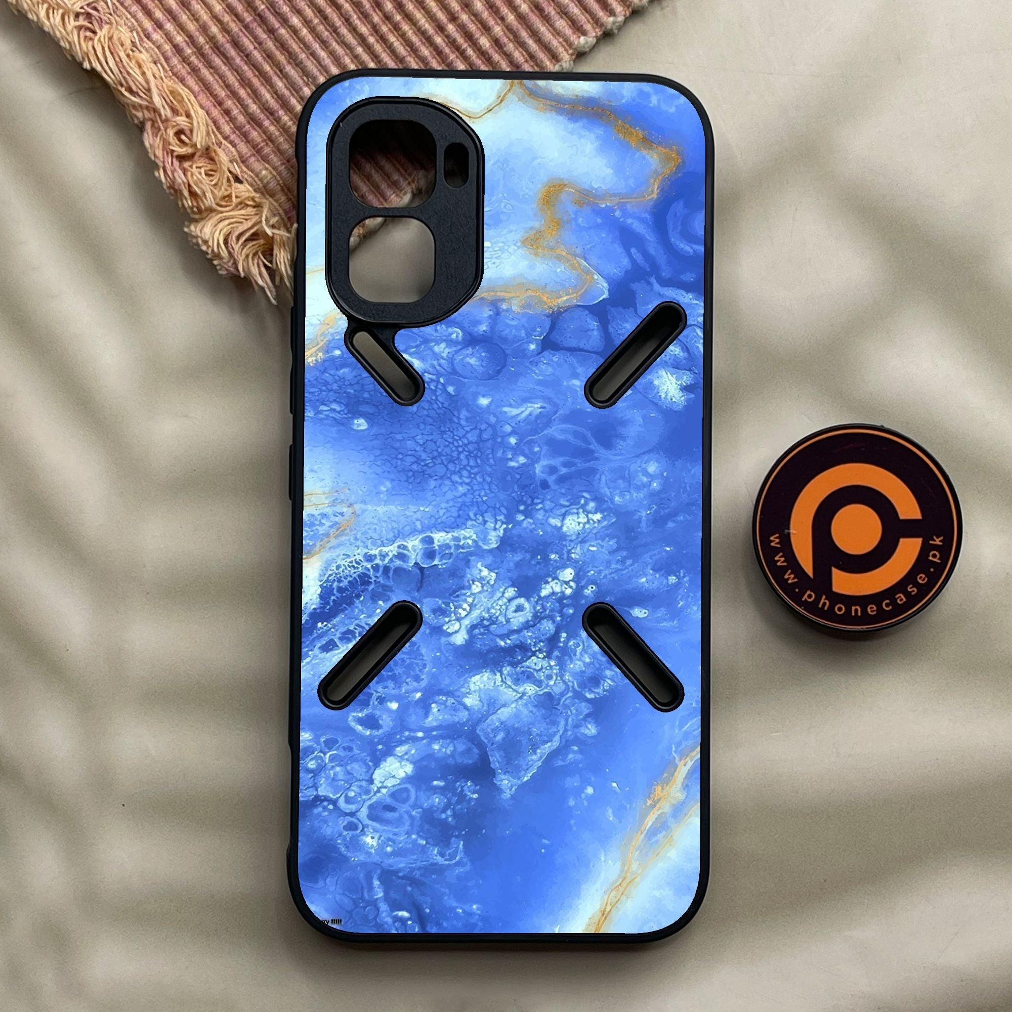 Infinix GT 50 Pro - Blue 2.0 Design 2 - Premium Metal Printed Soft Bumper Shock Proof Case