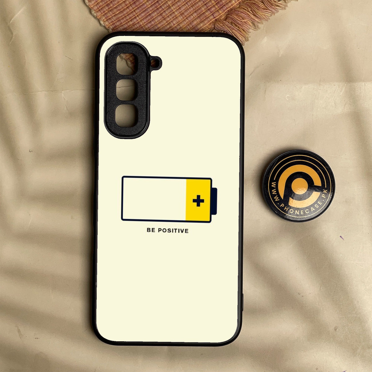 Infinix Hot 70 - Be Positive Design - Premium Metal Printed Soft Bumper Shock Proof Case