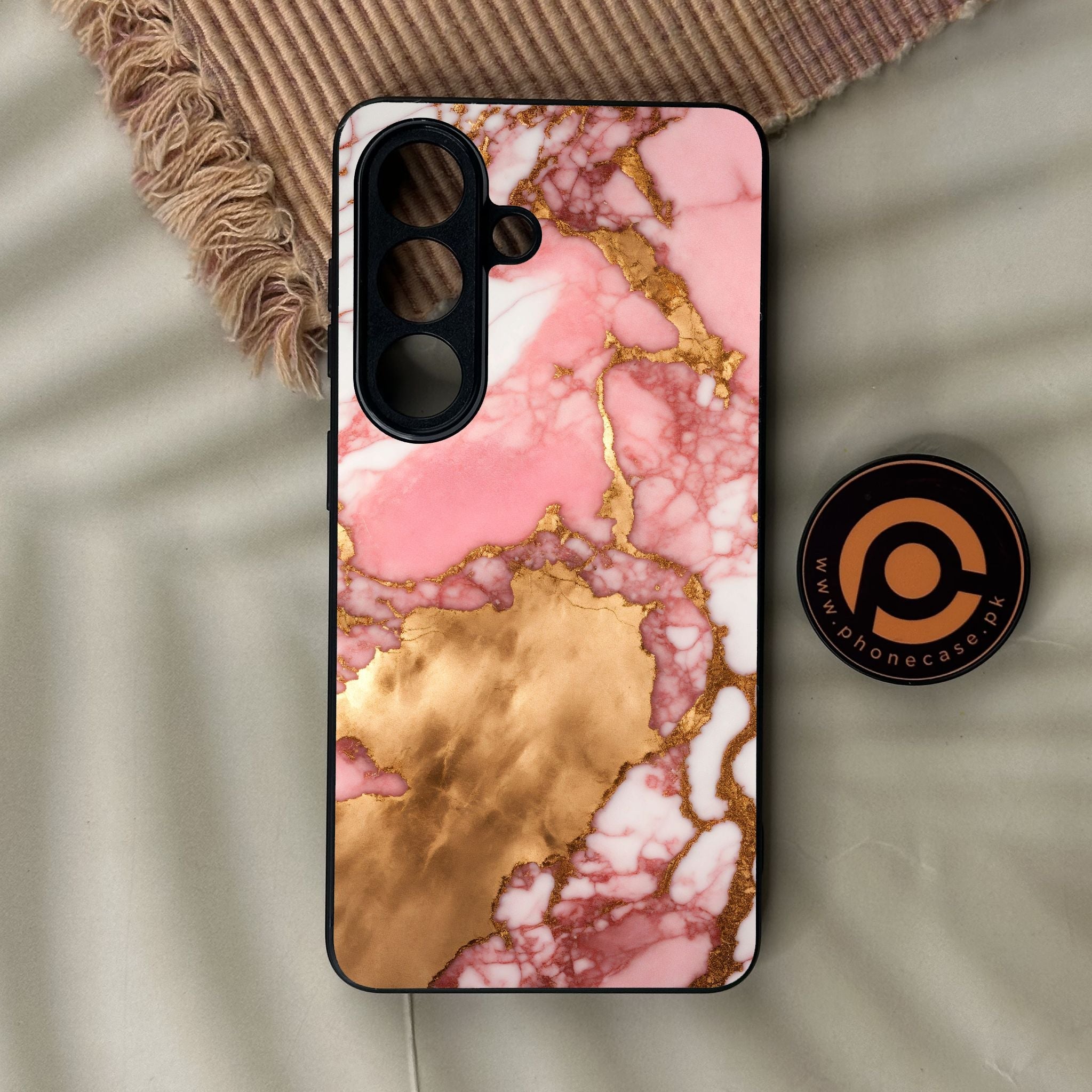 Galaxy S26 - Pink Marble 2.0 Design 7 - Premium Metal Printed Soft Bumper Shock Proof Case