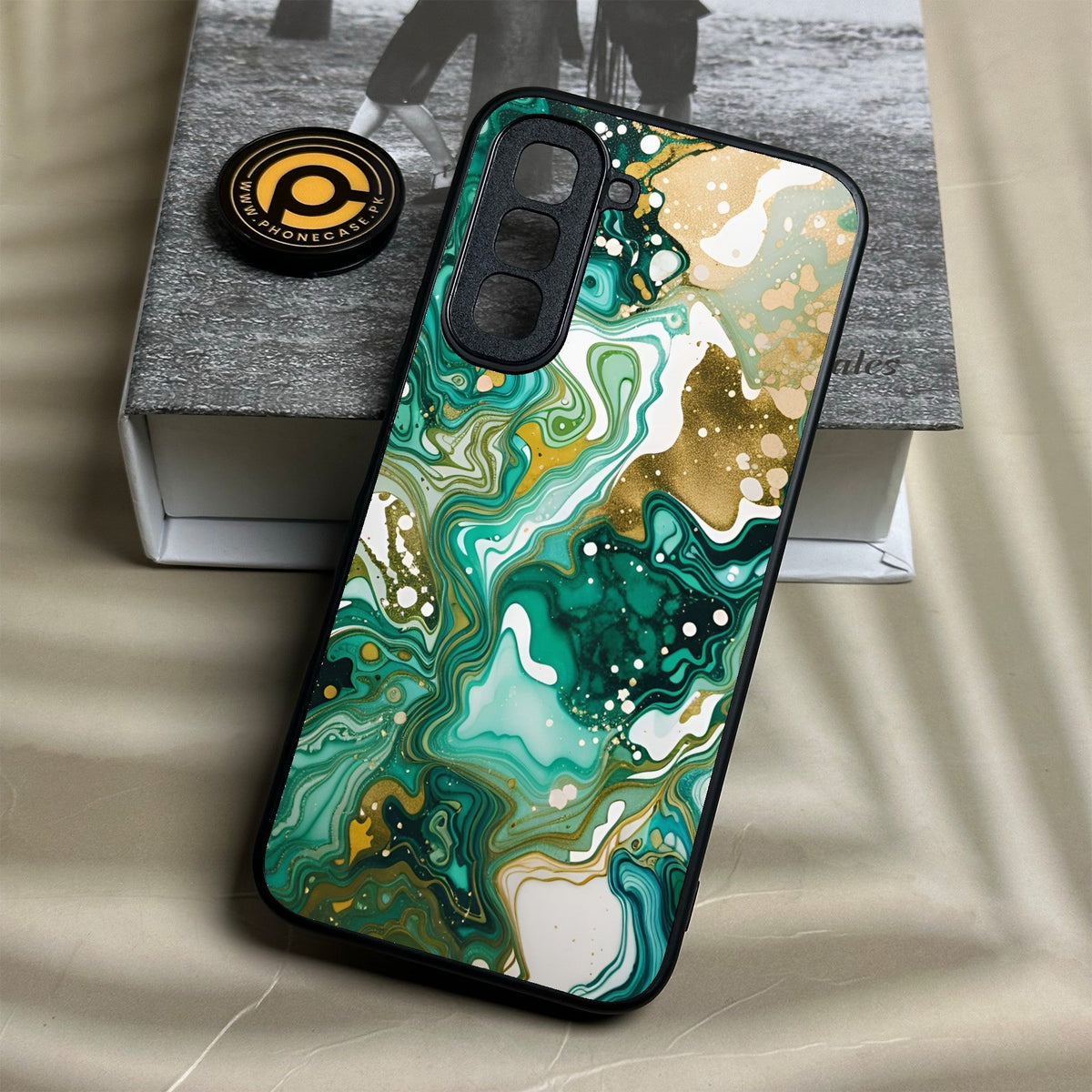 Infinix Hot 70 - Liquid 2.0 Design 8 - Premium Metal Printed Soft Bumper Shock Proof Case