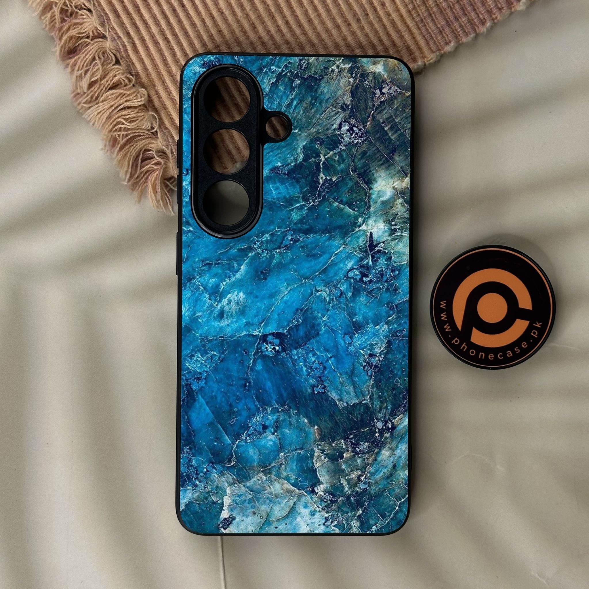 Galaxy S26 - Blue Marble Design 10 - Premium Metal Printed Soft Bumper Shock Proof Case