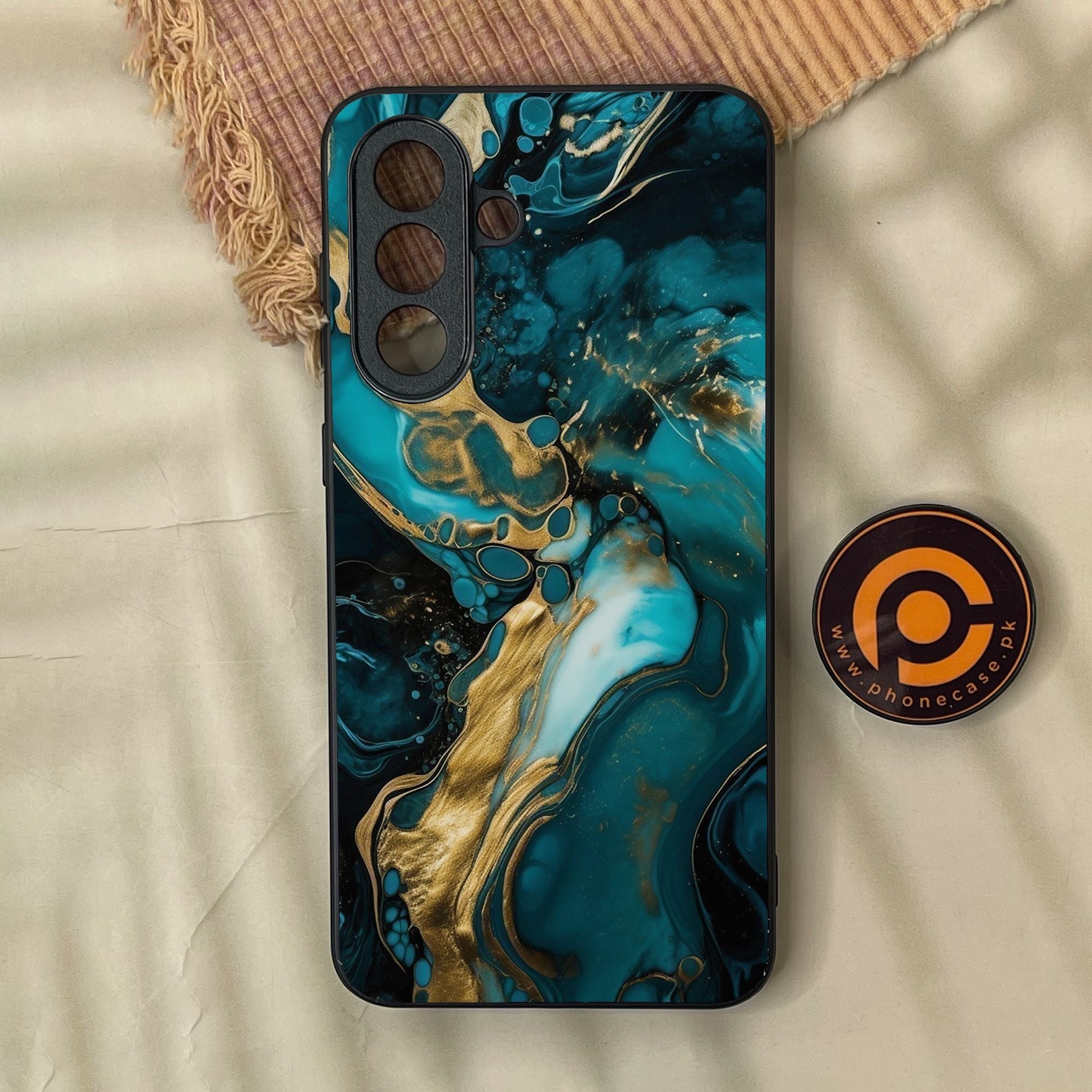 Samsung Galaxy A37 - Liquid Marble Design 3 - Premium Metal Printed Soft Bumper Shock Proof Case
