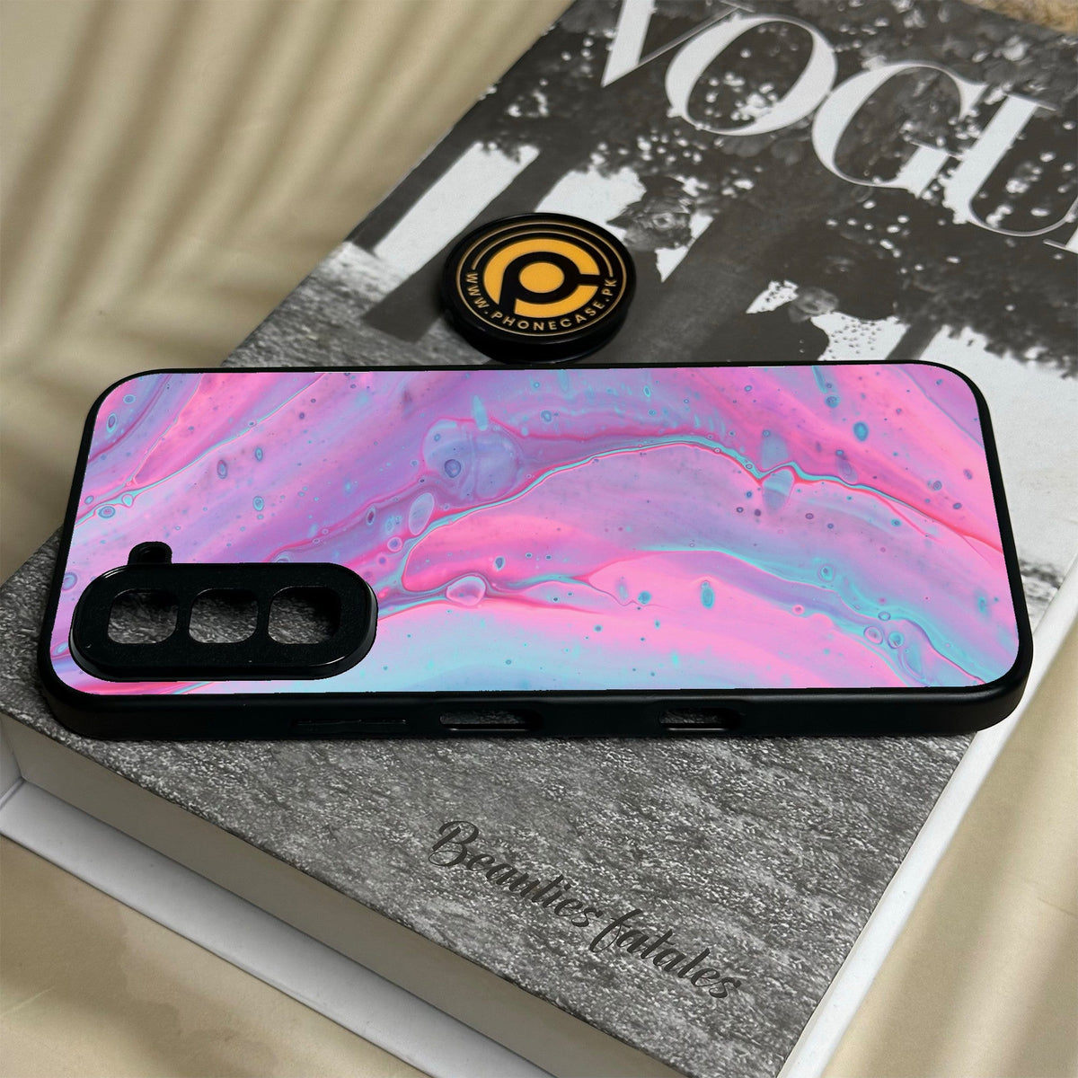 Infinix Hot 70 - Pink Marble 2.0 Design 1 - Premium Metal Printed Soft Bumper Shock Proof Case
