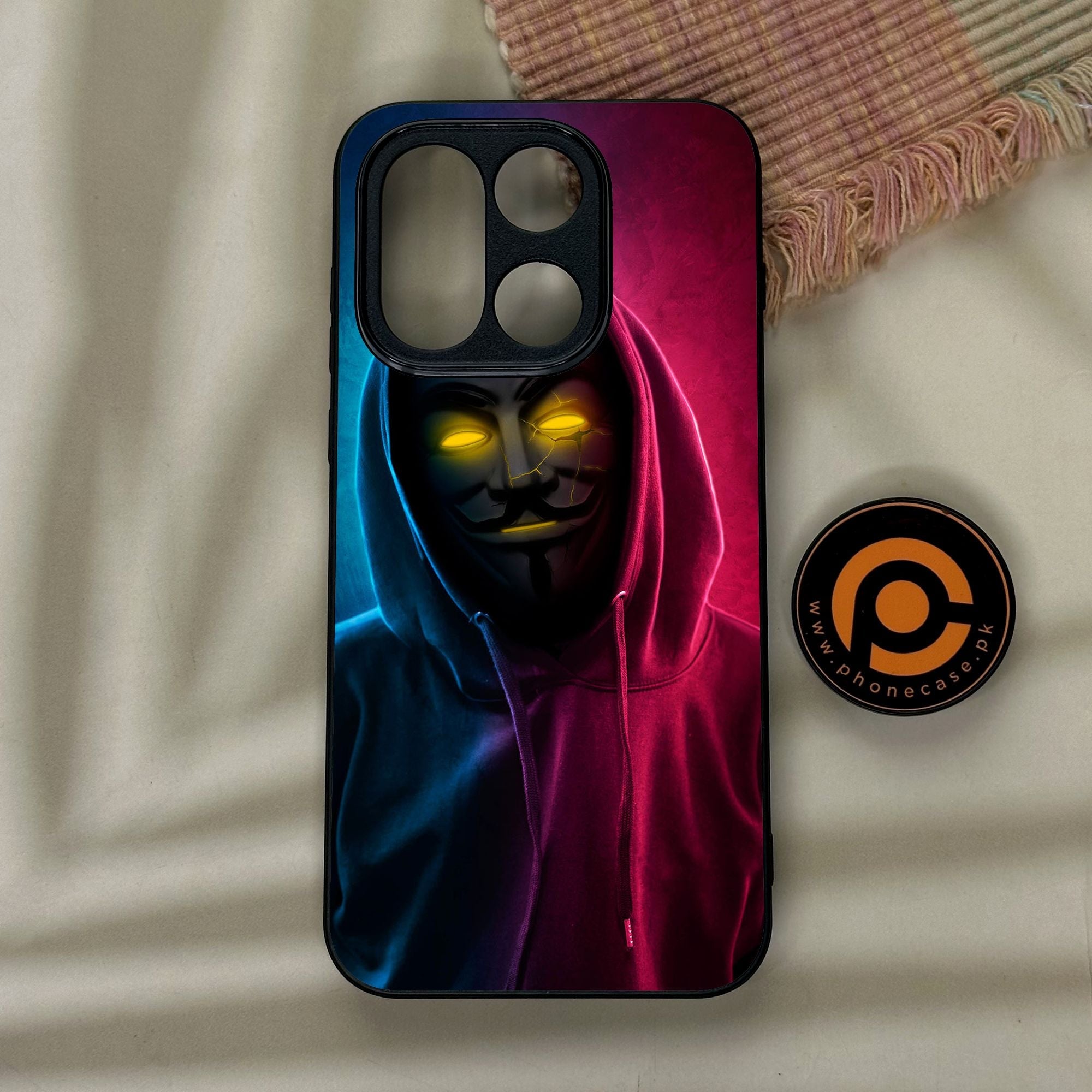OnePlus 15 - Anonymous 2.0 Design 2 - Premium Metal Printed Soft Bumper Shock Proof Case