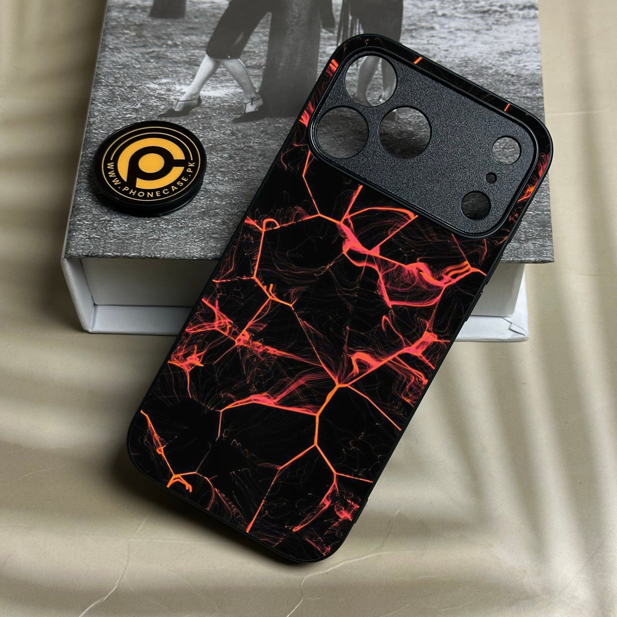 Iphone 18 Pro - Black Marble Design 8 - Premium Metal Printed Soft Bumper Shock Proof Case