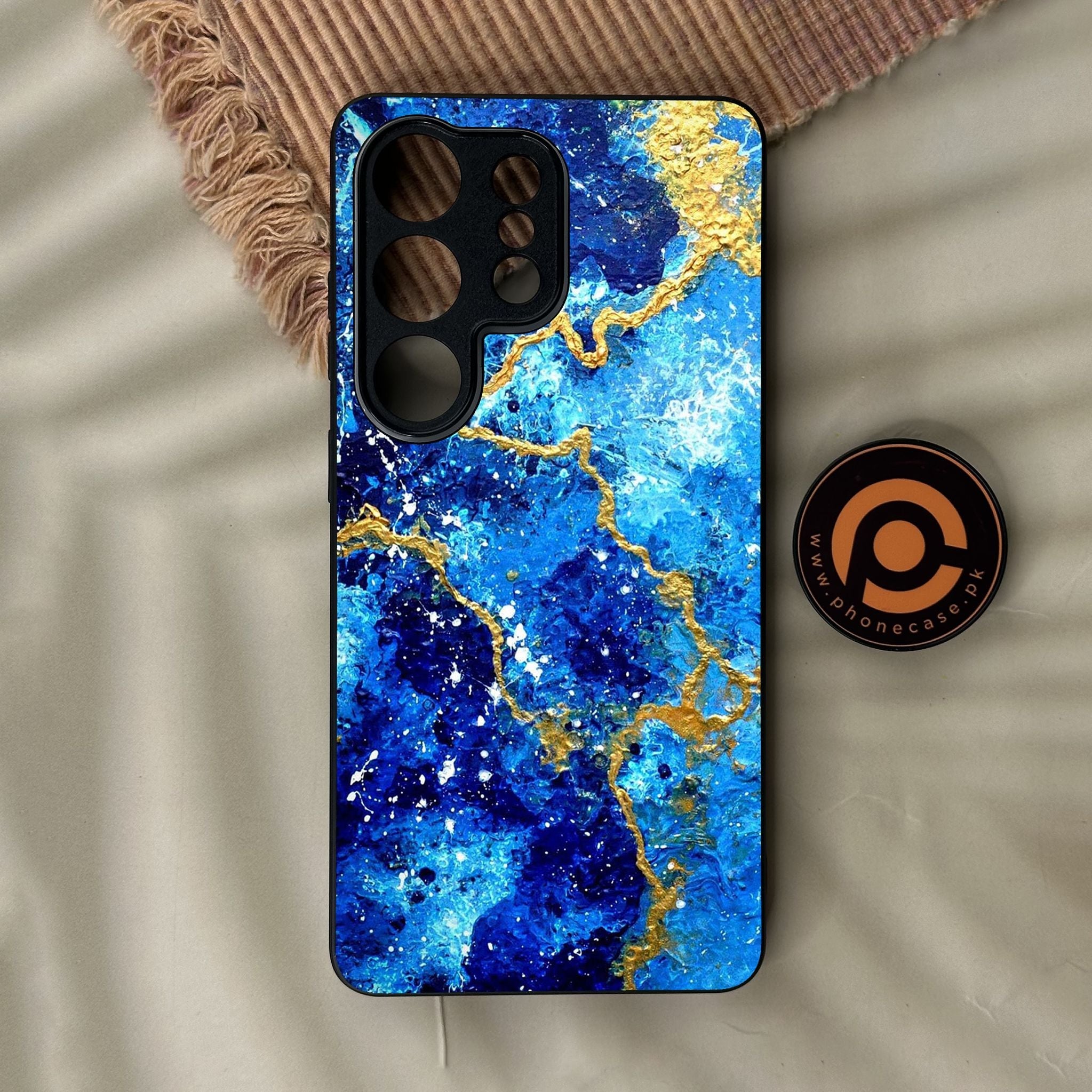 Galaxy S26 Ultra - Blue 2.0 Design 4 - Premium Metal Printed Soft Bumper Shock Proof Case
