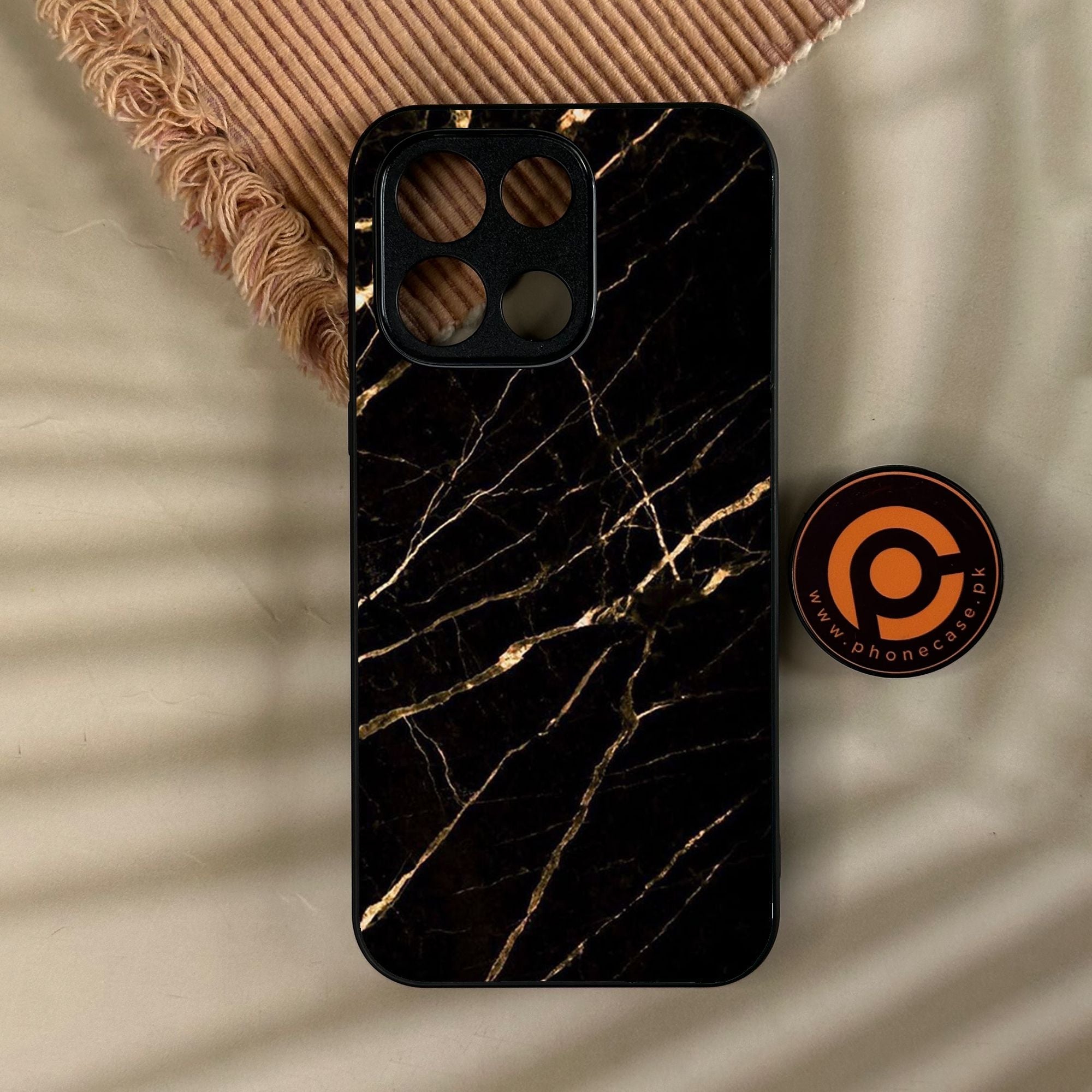 OnePlus Turbo 6 - Black Marble Design 7 - Premium Metal Printed Soft Bumper Shock Proof Case