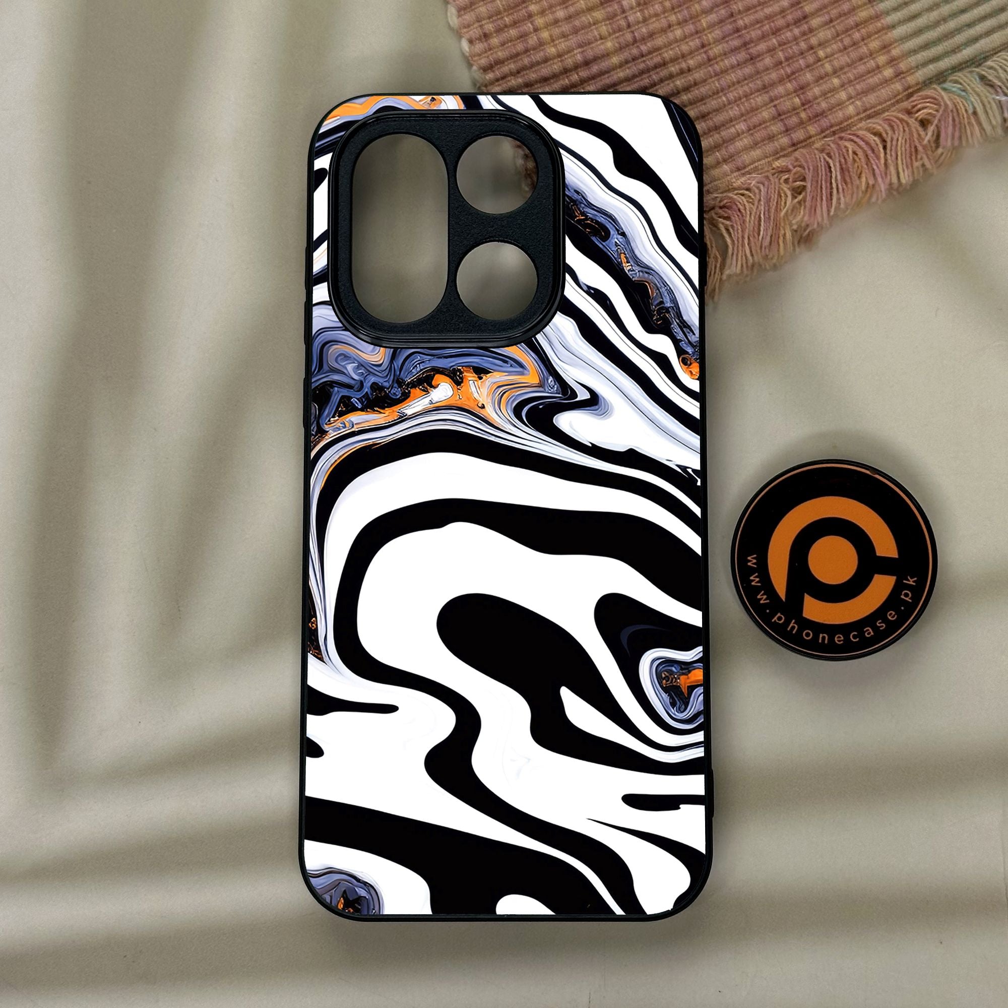 OnePlus 15 - Liquid Marble Design 10 - Premium Metal Printed Soft Bumper Shock Proof Case