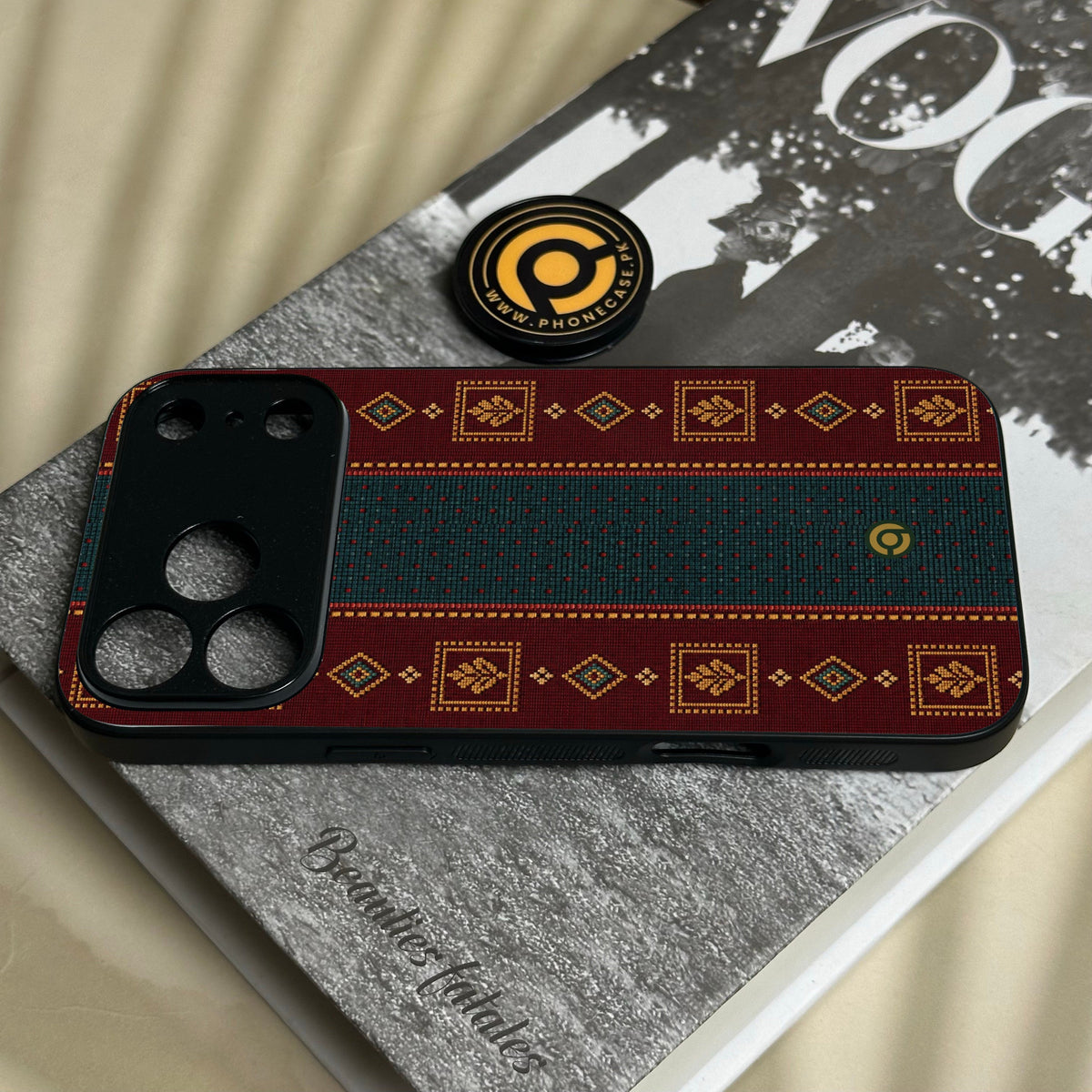 Iphone 18 Pro Max - Classic Weave Design 12 - Premium Metal Printed Soft Bumper Shock Proof Case